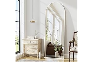 White Full Length Mirror: Arched-Top Mirror 65"x22"