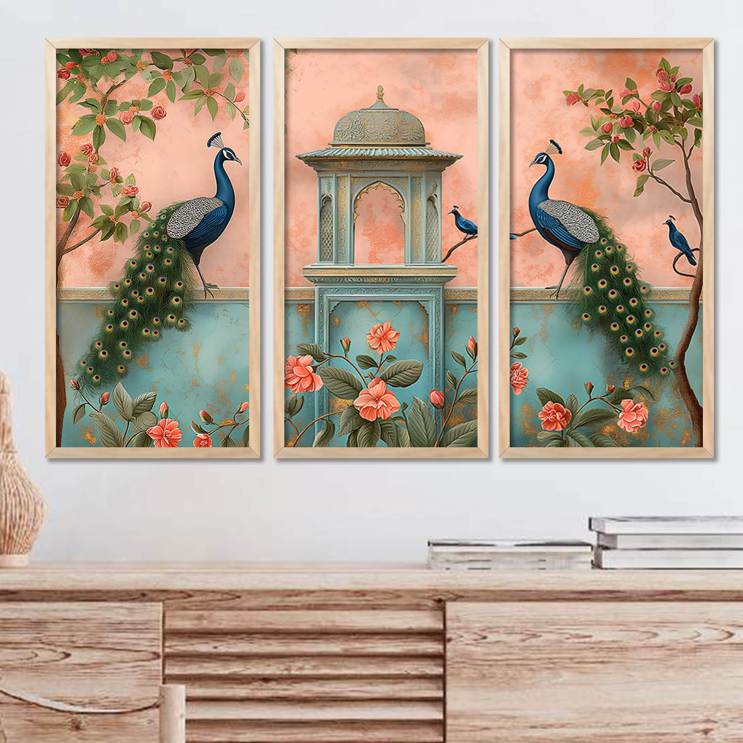 kotart Traditional Indian Art Pichwai Wall Décor Paintings | Wall Hanging Frames | Painting for wall Decoration (Art 3, 10X19 INCH, Framed)
