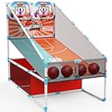 2-Player Arcade Basketball Game Set,Upgraded Indoor Hoop with LED Light Electronic Scoreboard 4 Balls,Carnival Games Sports Toys Kids 3-12 for Home Party Backyard Outdoor Boys Girls Toddlers Gifts