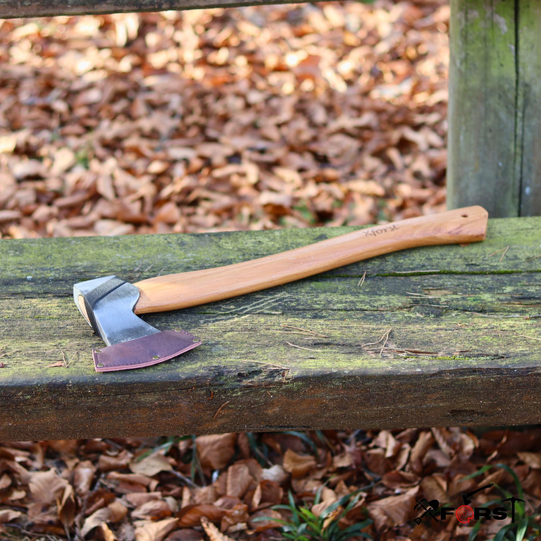 Xforst Hache X-AG3 – Hache Forestière 50 cm en Acier Forgé avec Manche en Bois de Hickory – 1,15 kg – Spaltaxt, Hache de Bois & Camping