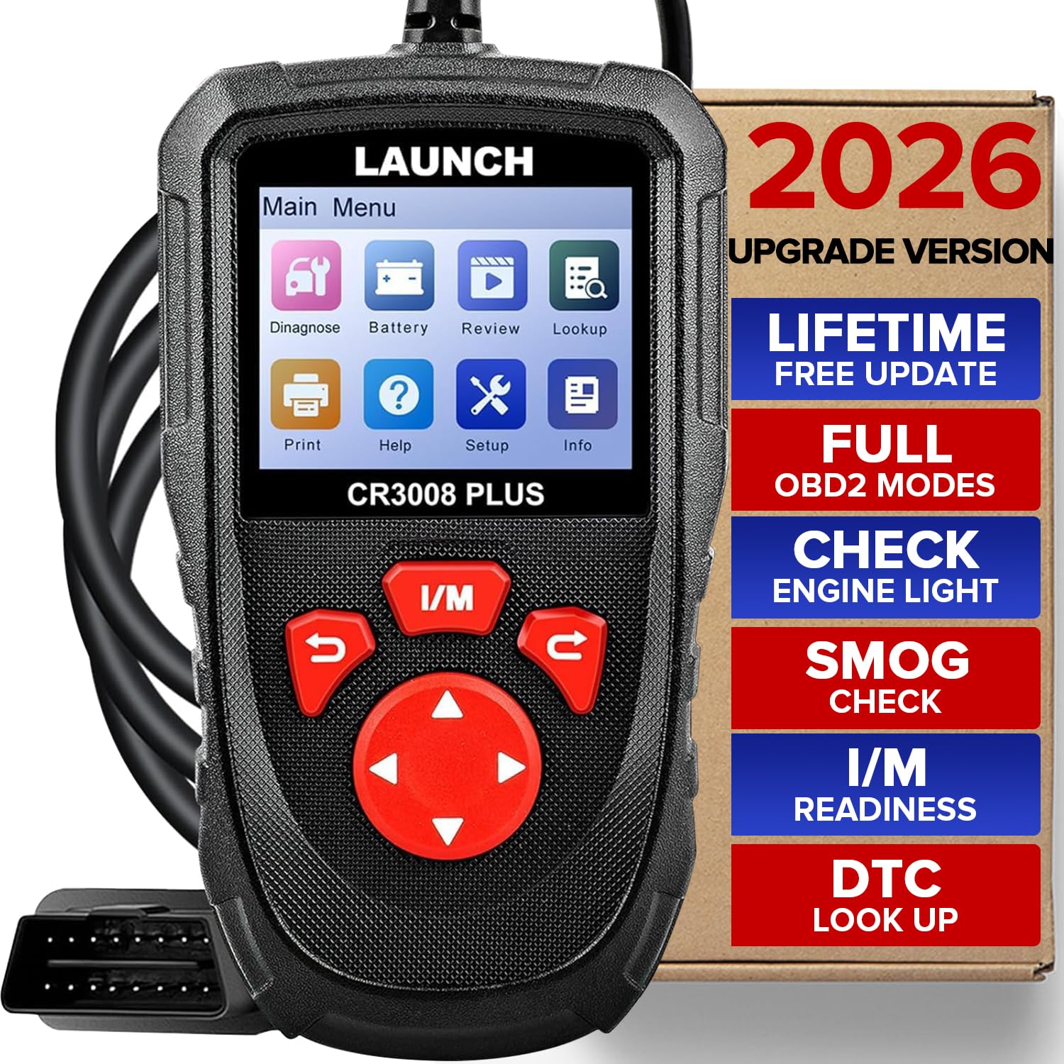 LAUNCH Professional OBD2 Scanner Diagnostic Tool CR3008 Plus,One-Key I/M,Lifetime Update Code Reader,Enhanced Check Engine Code Reader OBDII Car Scan Tool for All Vehicles After 1996,Battery Test-image-44