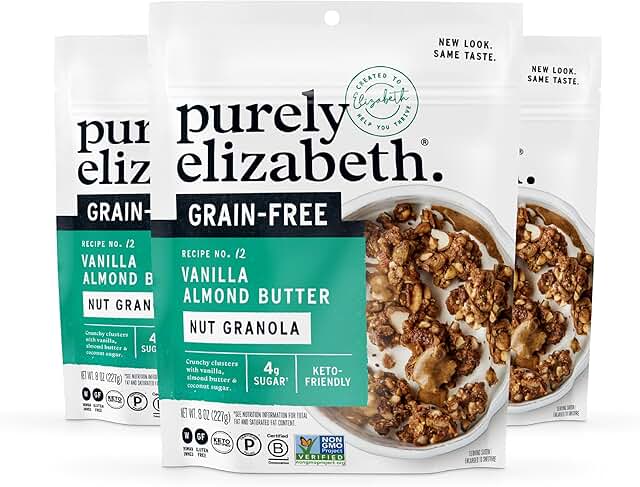 Purely Elizabeth, Vanilla Almond Butter, Keto Granola with MCT Oil, Grai...