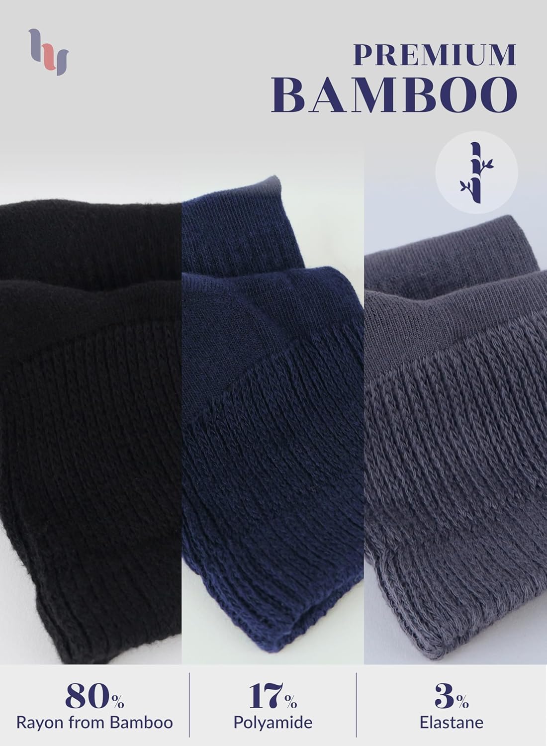 Hugh Ugoli Women's Cotton Diabetic Ankle Socks, Wide, Loose, Stretchy, Seamless Toe, Non Binding Top Semi Cushion, 3-6 Pairs - Image 3