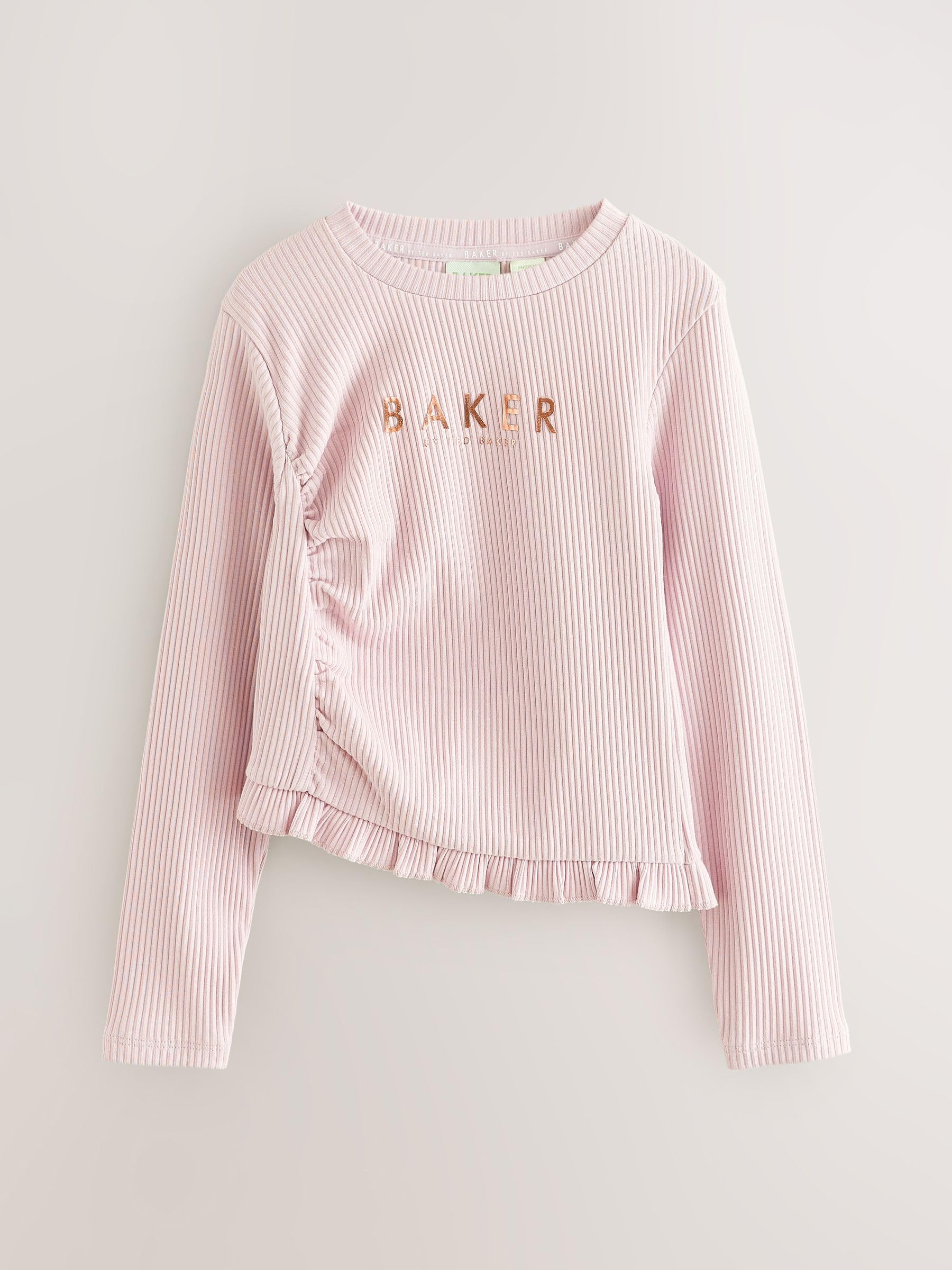 Ragazza - Confezione da 3 Maglie a Maniche Lunghe | Bambino, a coste asimmetriche, Standard, Pull On