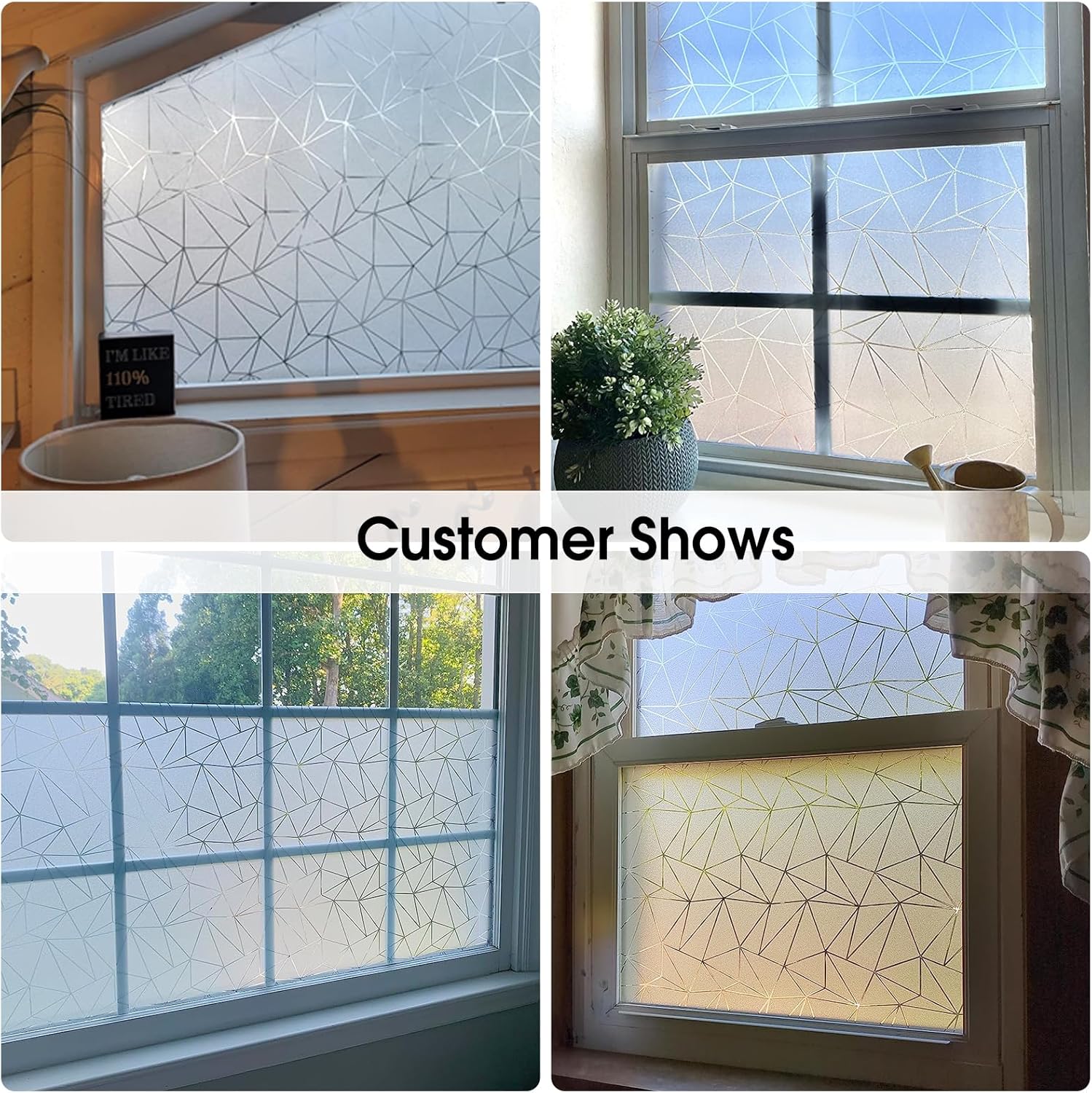 Coavas Frosted Glass Window Privacy Film, Static Cling Decorative Covering for Bathroom Bedroom Door, No Glue Removable Vinyl UV Blocking Heat Control, 23.6 x 393.7 inch