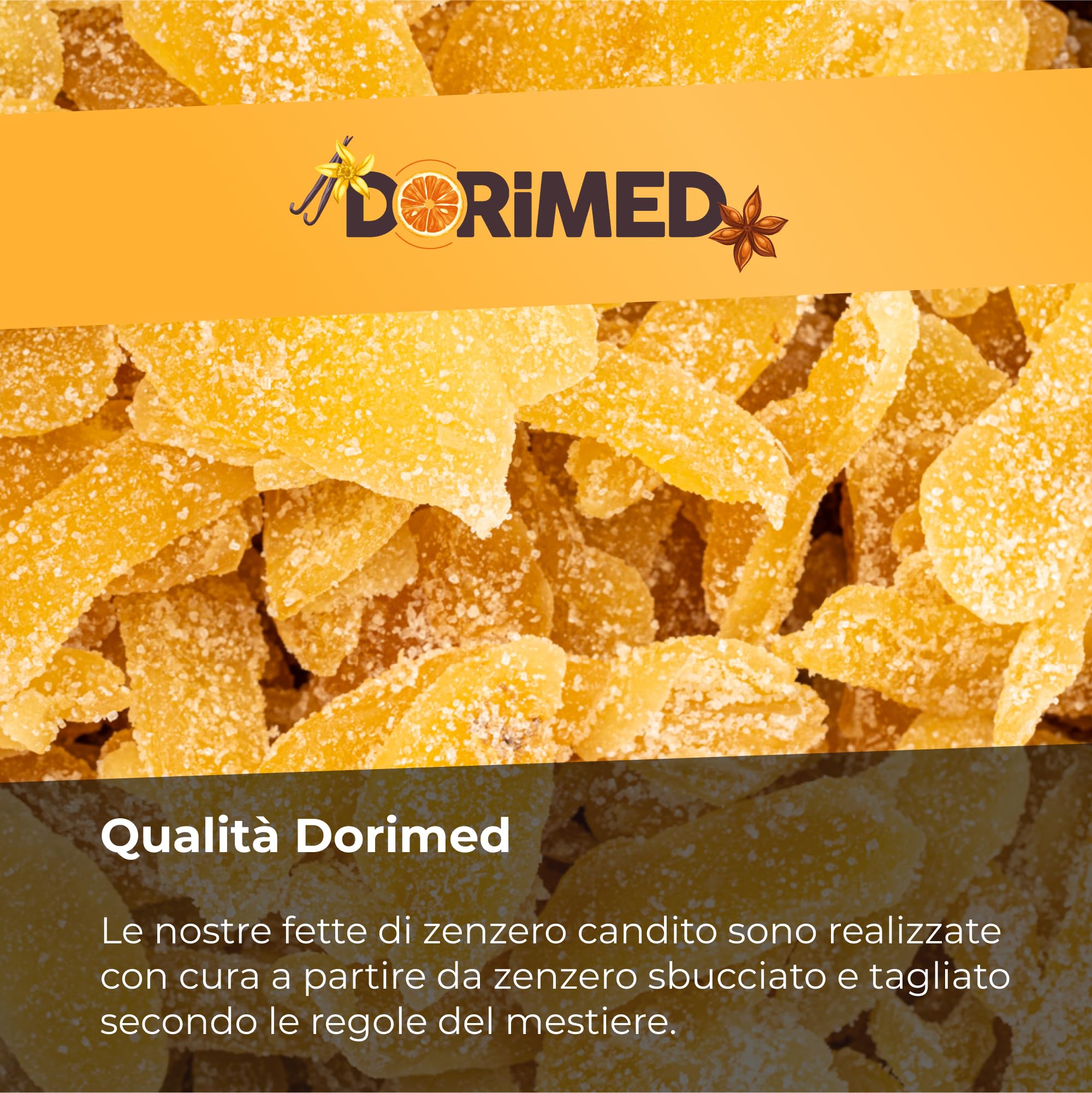 Zenzero Disidratato Con Zucchero Essiccato A Fette Di Ottima Qualità [1kg] Frutta Secca Ginger In Lamella, Pezzetti Di Frutta Disidratata Con Zuccheri Di Prima Scelta, Formato Convenienza - Dorimed