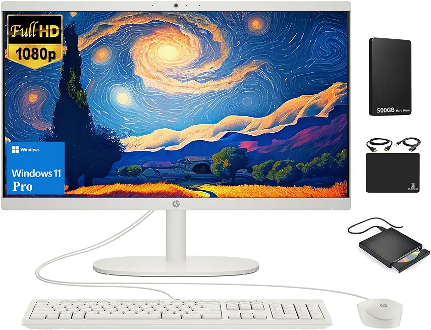 HP All-in-One Desktop Computer 2024, 21.5&quo...