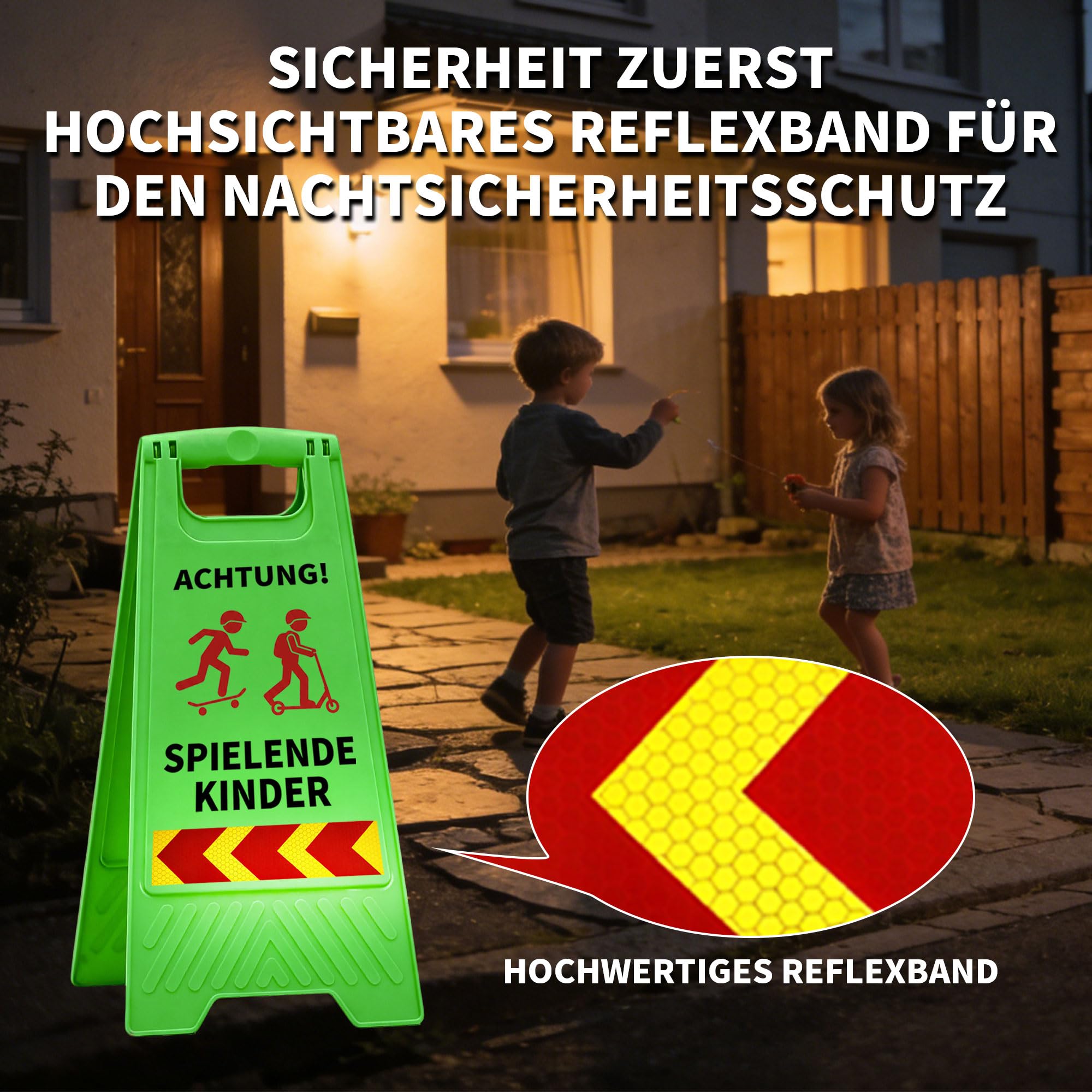 3D-Warnschild Spielende Kinder - Sicherheit im Verkehr (Neu (gemäss