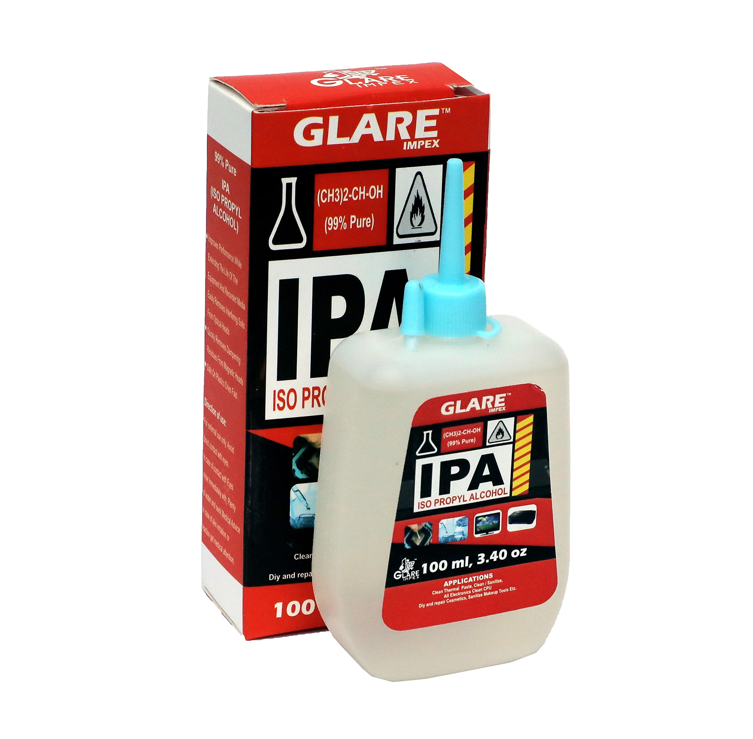 See full amazon price history chart for Glare Impex IPA Surface Cleaner Mobiles/Laptops/LCD Monitors & Electronic Boards etc, IPA 99% CAS NO - 67-63-0 ISOPROPYL 100ml in easy Dispenser Bottle Glare Impex IPA Surface Cleaner Mobiles/Laptops/LCD Monitors & Electronic Boards etc, IPA 99% CAS NO - 67-63-0 ISOPROPYL 100ml in easy Dispenser Bottle (B09BLCYJ85) Amazon Price History, Amazon Price Tracker