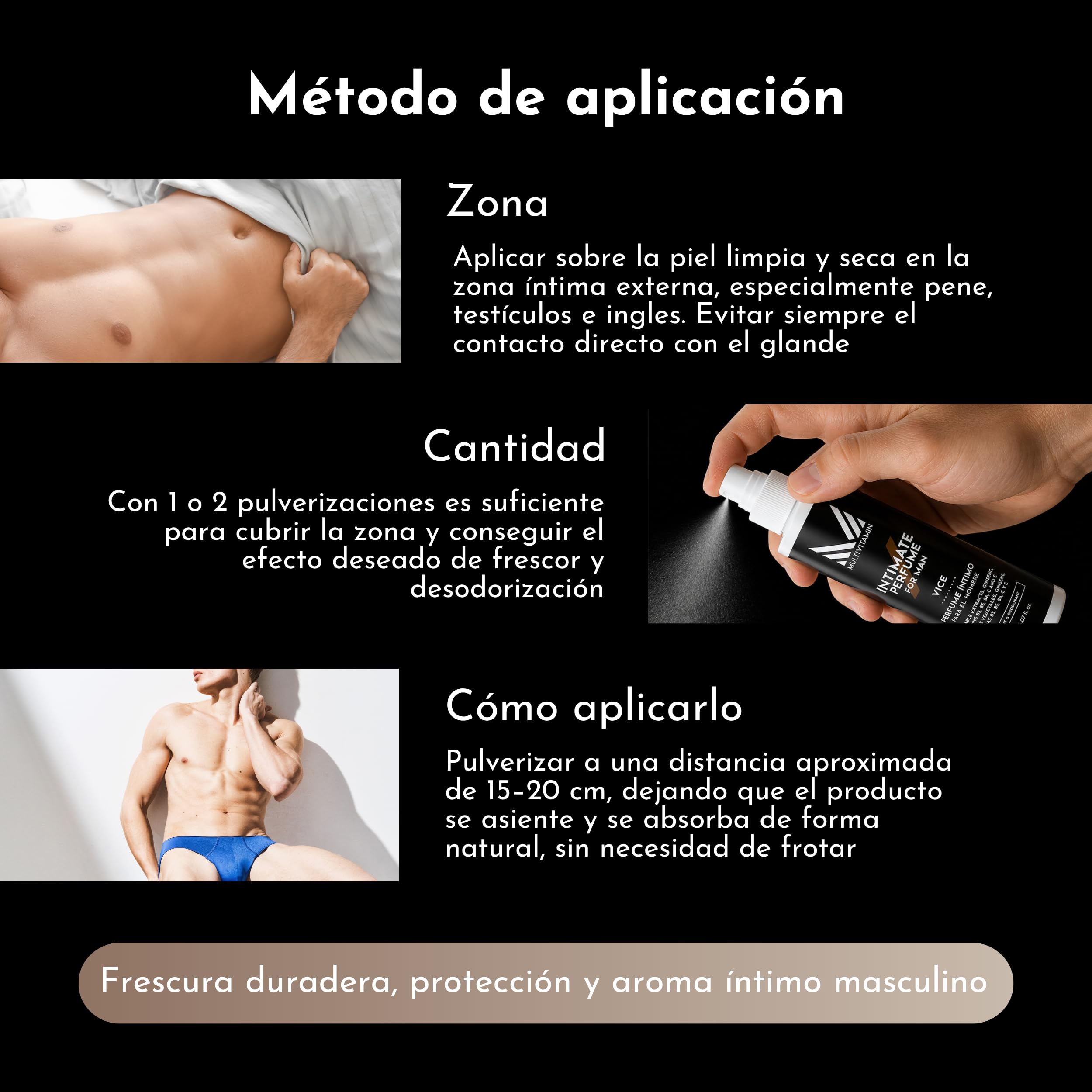 Desodorante Intimo Para Pene y Testículos, 150 ml | Perfume Genital con Acción Desodorante | Aroma Fresco y Duradero | Desodoriza, Hidrata y Perfuma | Uso Diario | Fabricado en España - Multivitamin