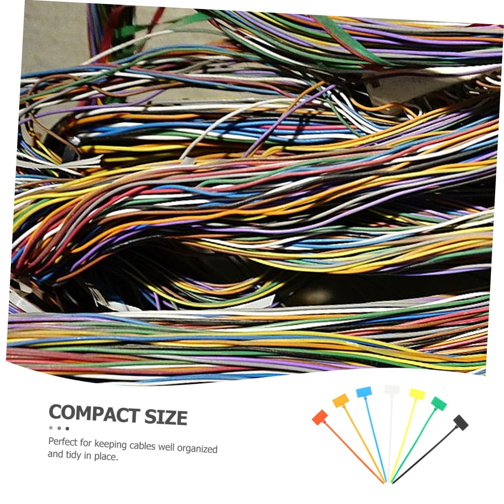 Mikikit 250pièces Colier De Serrage Nylon Avec Étiquette Attaches Autobloquantes Pour Câbles Couleur Assortie