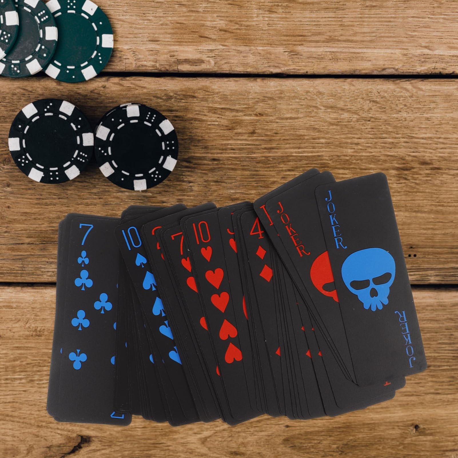 Vaguelly Carte da Impermeabili con Deck Carte PVC Nero Opaco per Poker e Giochi da Tavolo per Feste e Adulti
