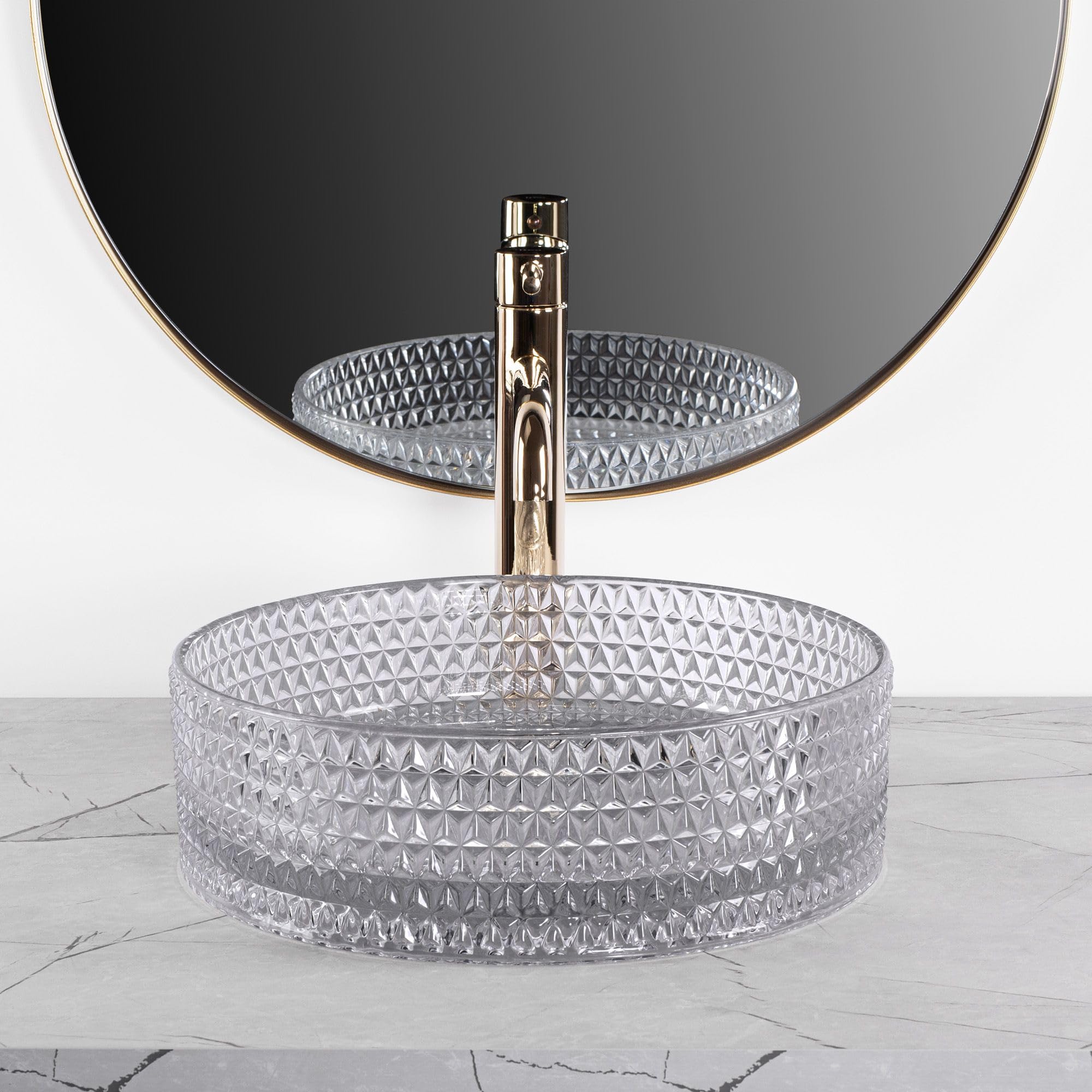 Lavabo Sobre Encimera Rea Cristal 35 Gris