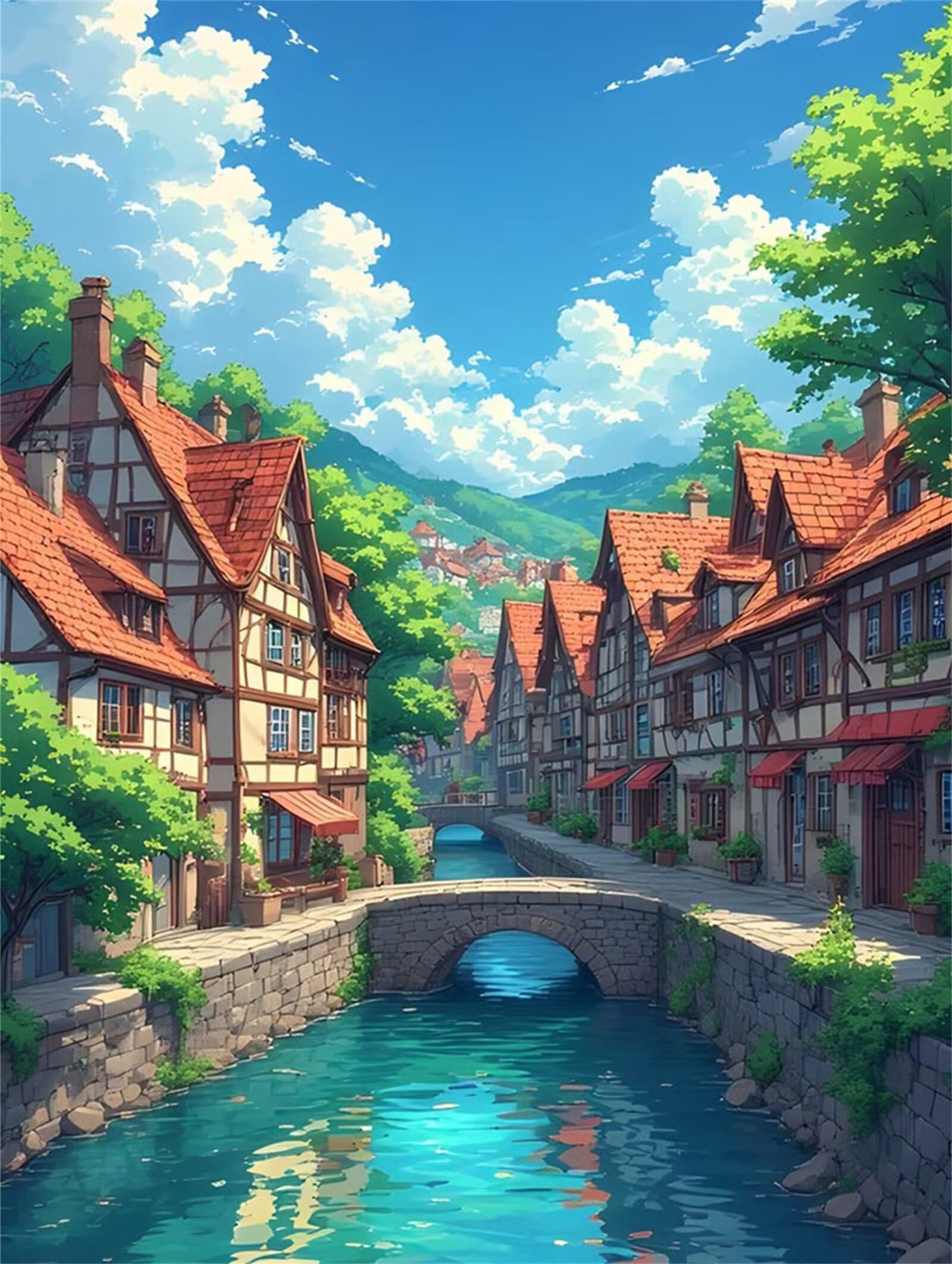 Puzzle 2000 Piezas Adultos Ciudad de Stone Bridge, Rompecabezas Adultos Dificil 100x70cm, Estimula la Concentración y Antiestrés, Juego de Habilidad para Toda la Familia