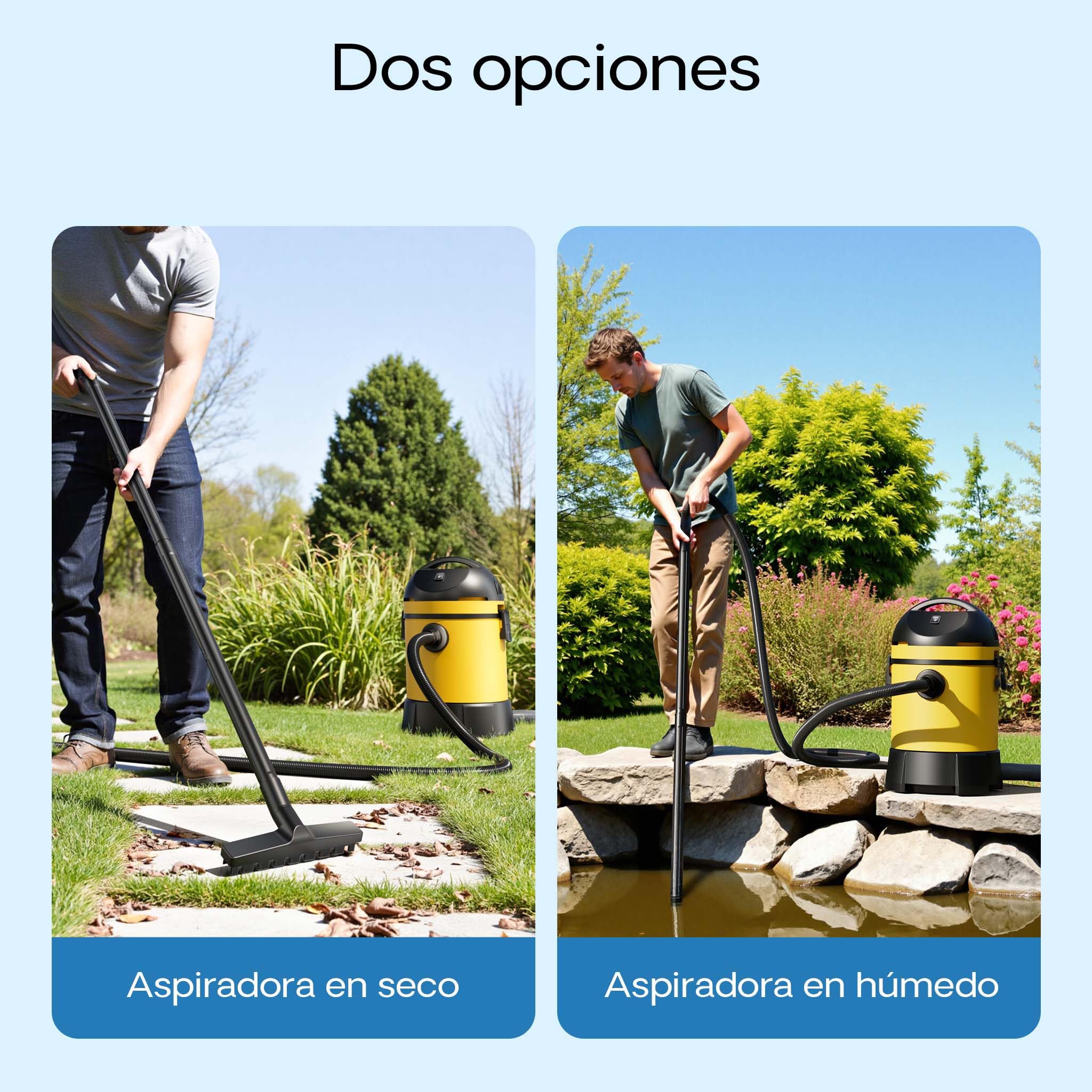 Aspirador Fondo estanques Aspira Lodos Limpiafondos Estanques Piscinas 1400W Vaciado automático