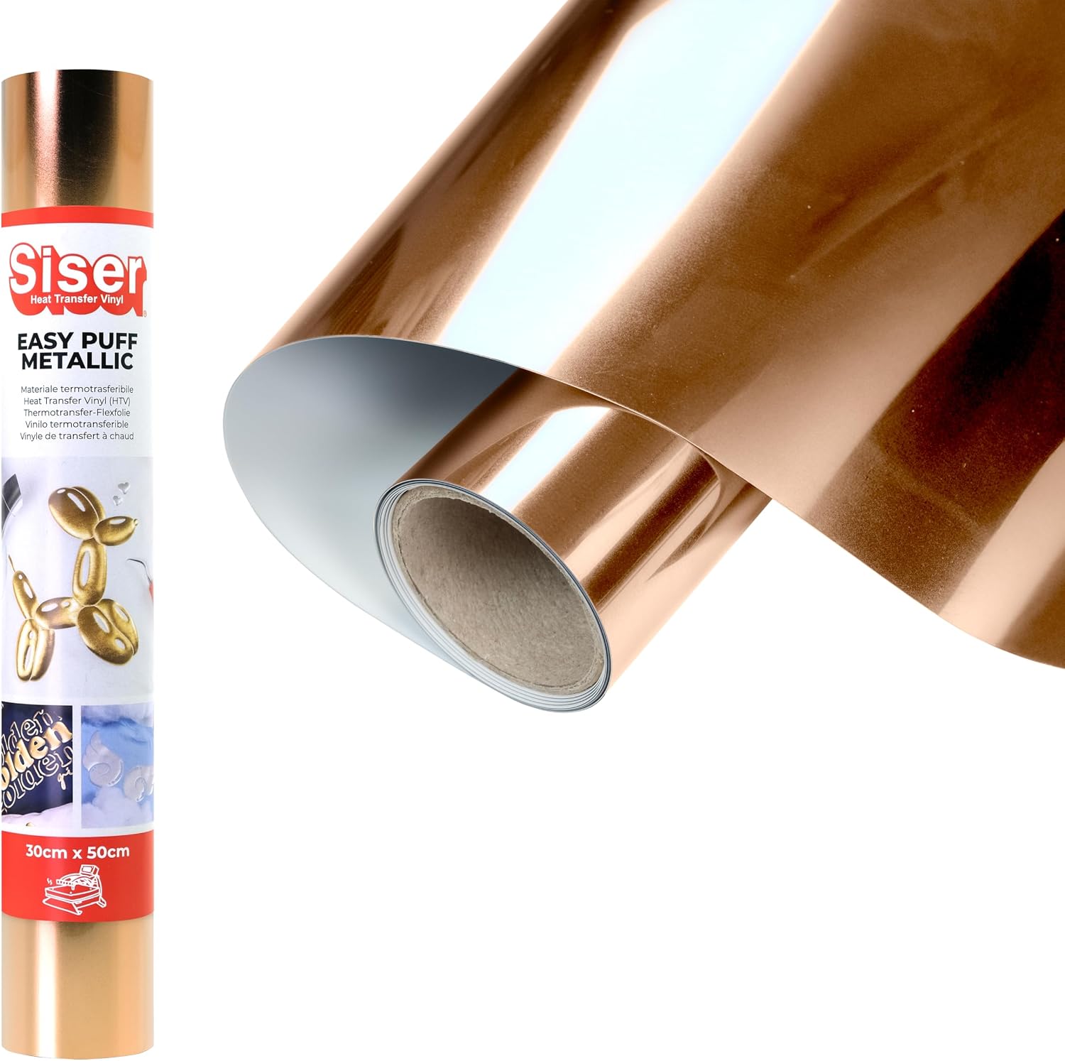 Siser Easy Puff Metallic - Thermovinyl Bronze 30x50 cm, with 3D Effect and Metallic Finish, for Cutting Plotter