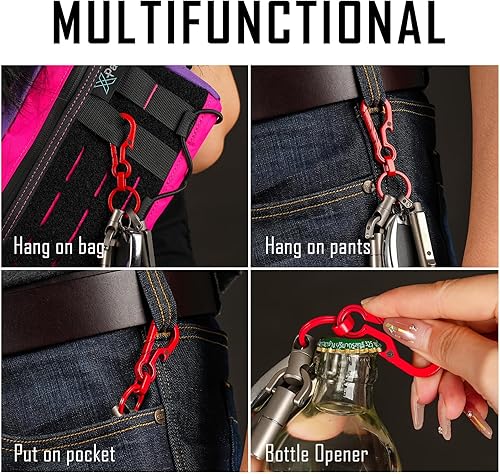 Miniatura 4 de KeyUnity KM01 Titanio EDC Llavero Clip con abrebotellas, Mosquetón de liberación rápida Llavero Soporte para Hombres