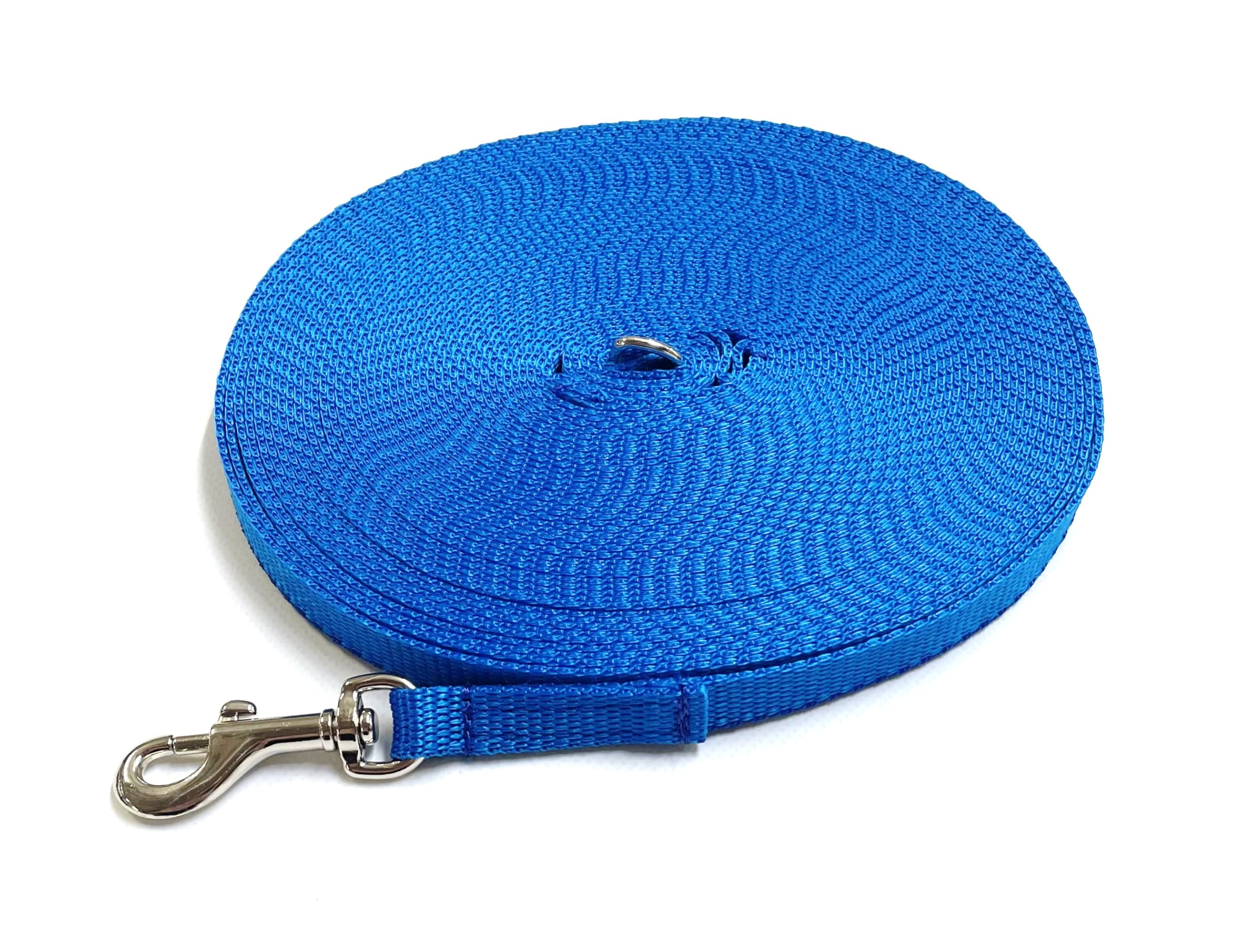 Dog Training Lead Small Dog Puppy Leash 100ft 30m Tracking Recall Obedience Strong 13mm Webbing (Electric Blue)
