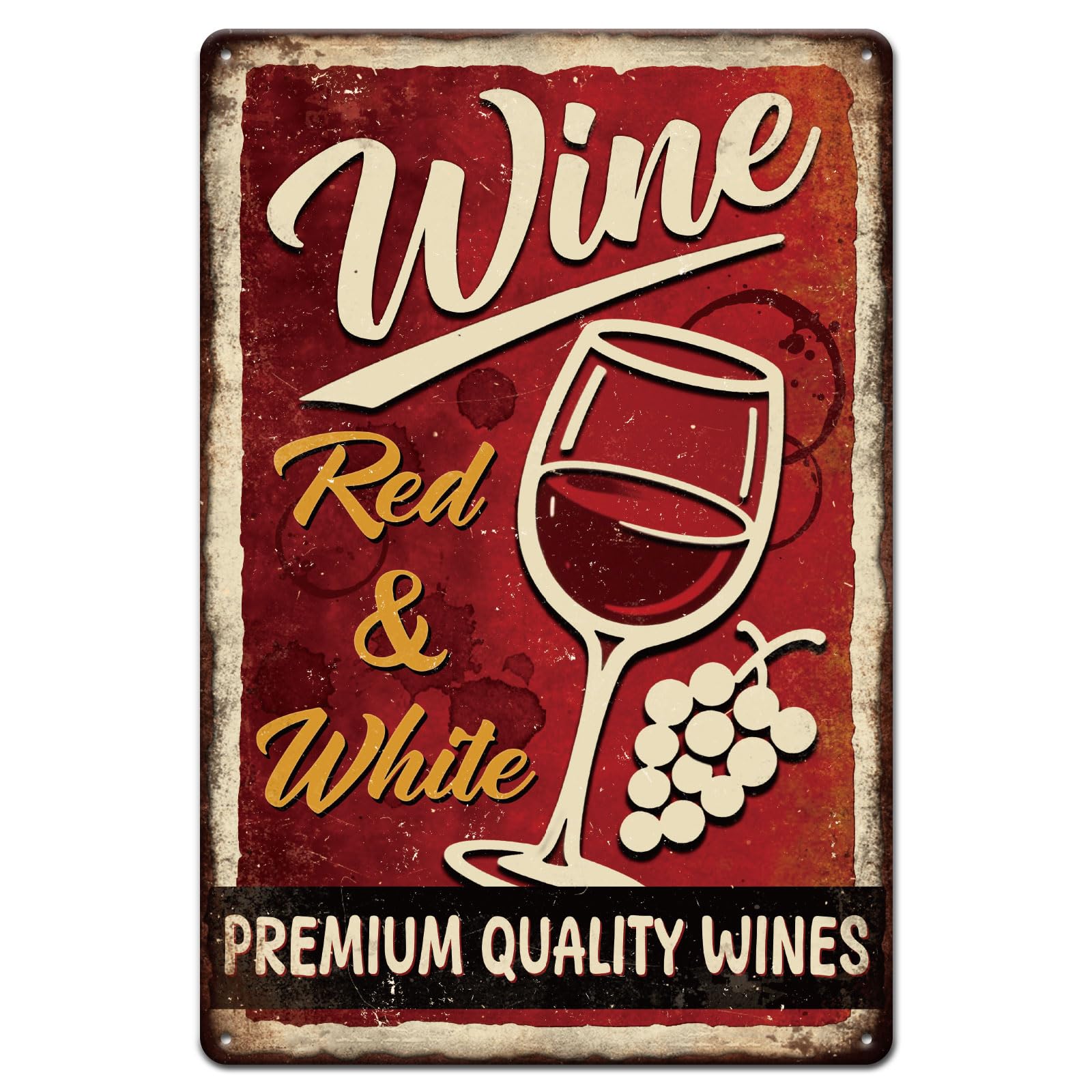Plaque en métal pour vin GLOBLELAND déco murale rétro en étain de 30,5 x 20,3 cm