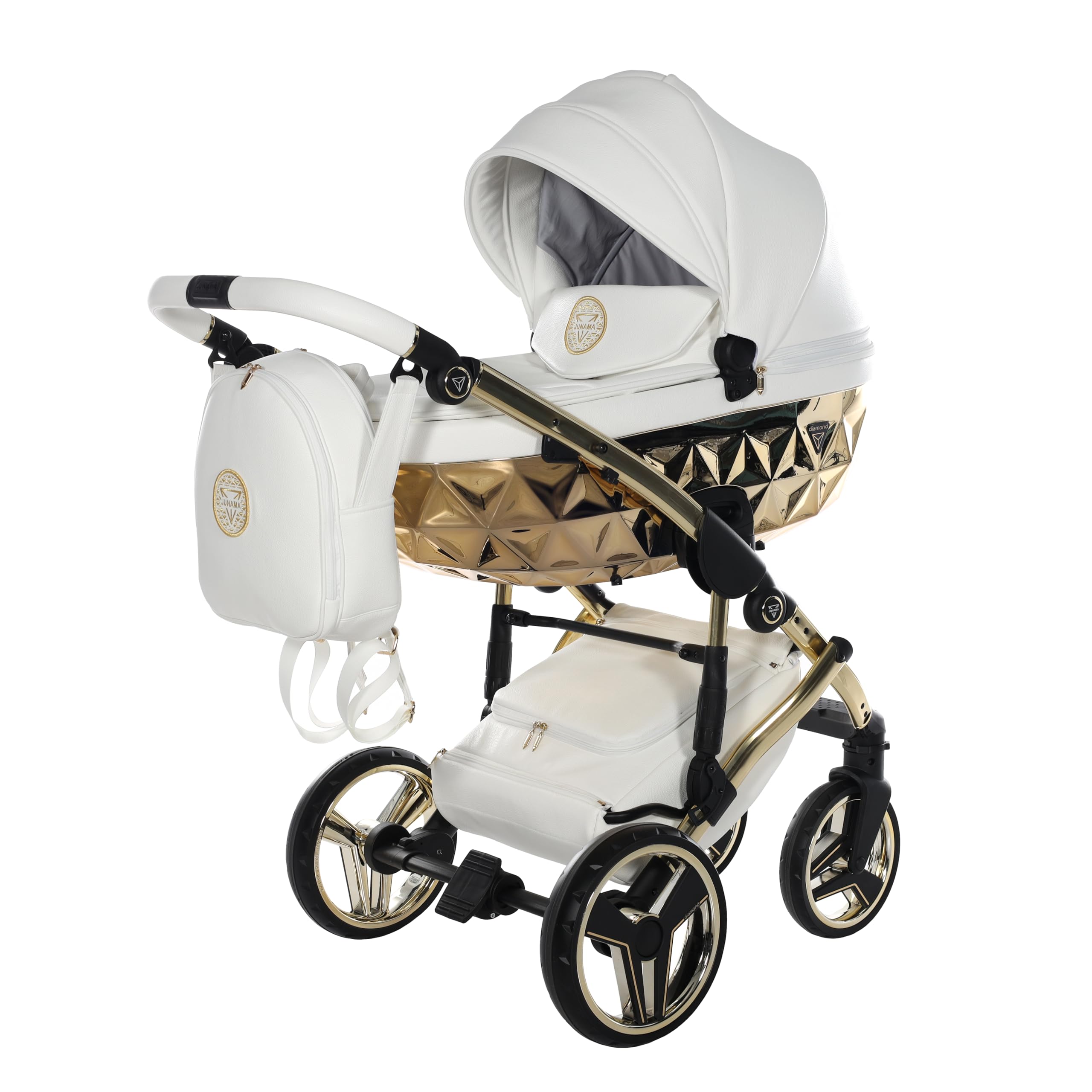 Junama Passeggino TRIO Hand Craft 08 Bianco e Oro - 2in1 3in1 4in1 + ombrellino (2 in 1)