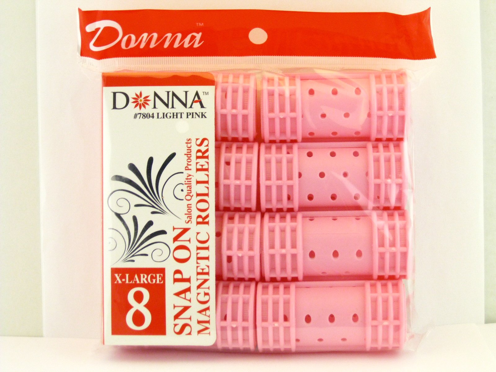 Donna Collection Snap On Magnetic Rollers, Extra Large, Pink (Pack of 6)