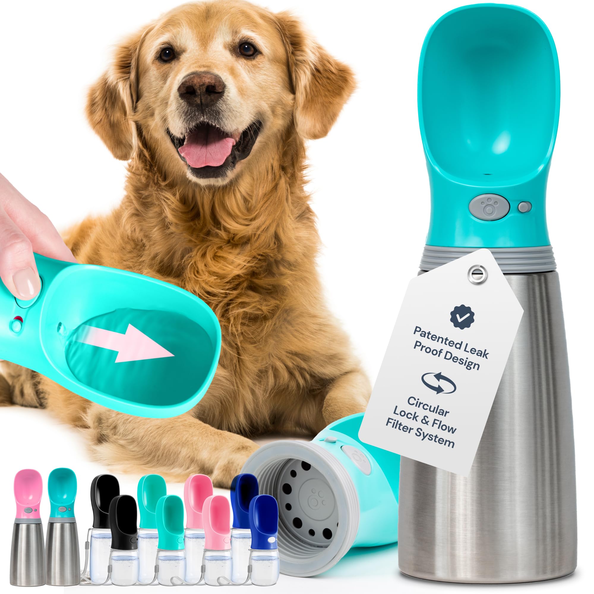Pet Supplies : MalsiPree Leak Proof Stainless Steel Portable Dog