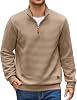 Sudadera de hombre COOFANDY de cuello redondo con cierre de cuarto, manga larga 1