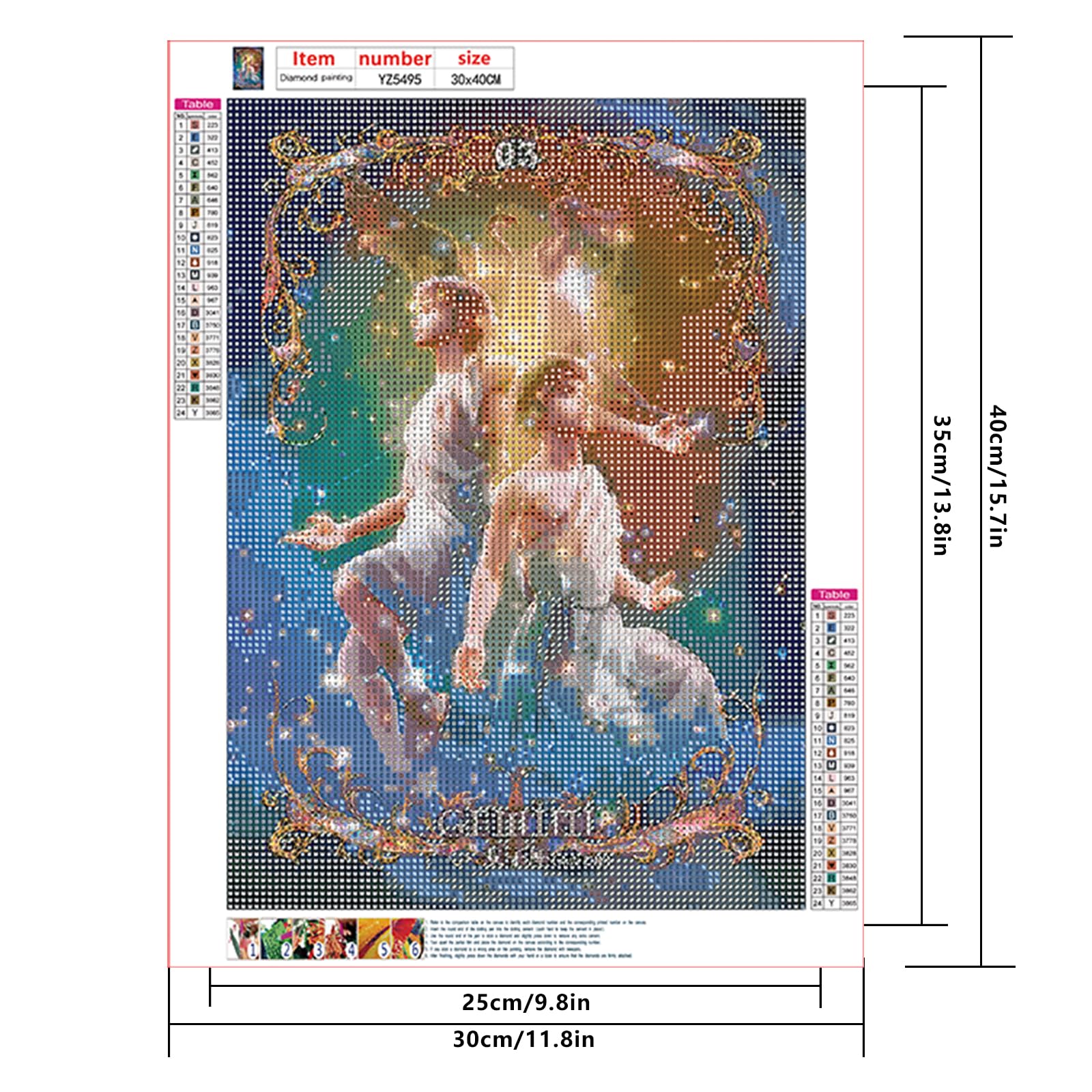 ABEUTY Kit per diamond painting 5D fai da te con strass completi, segni zodiacali, kit artistico con cristalli (segni zodiacali