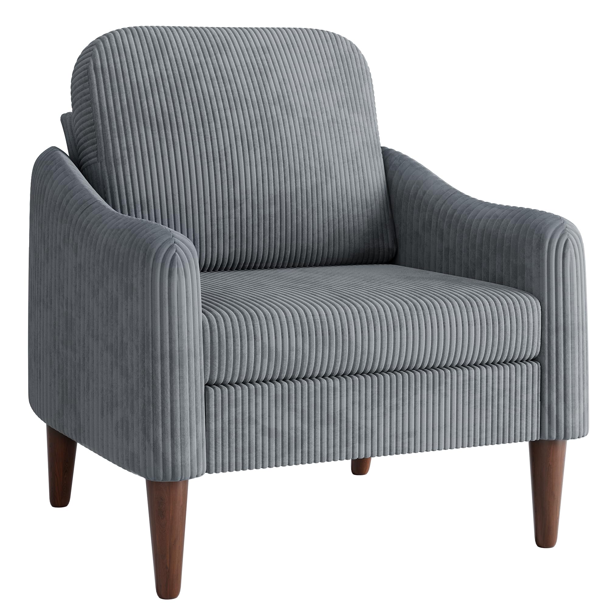 JUMMICO Corduroy Fabric Club Chair, Accent Barrel Chair, Furry Sherpa Elegant Armchair with Cozy Soft Padded, Suitable for Reception Room Bedroom