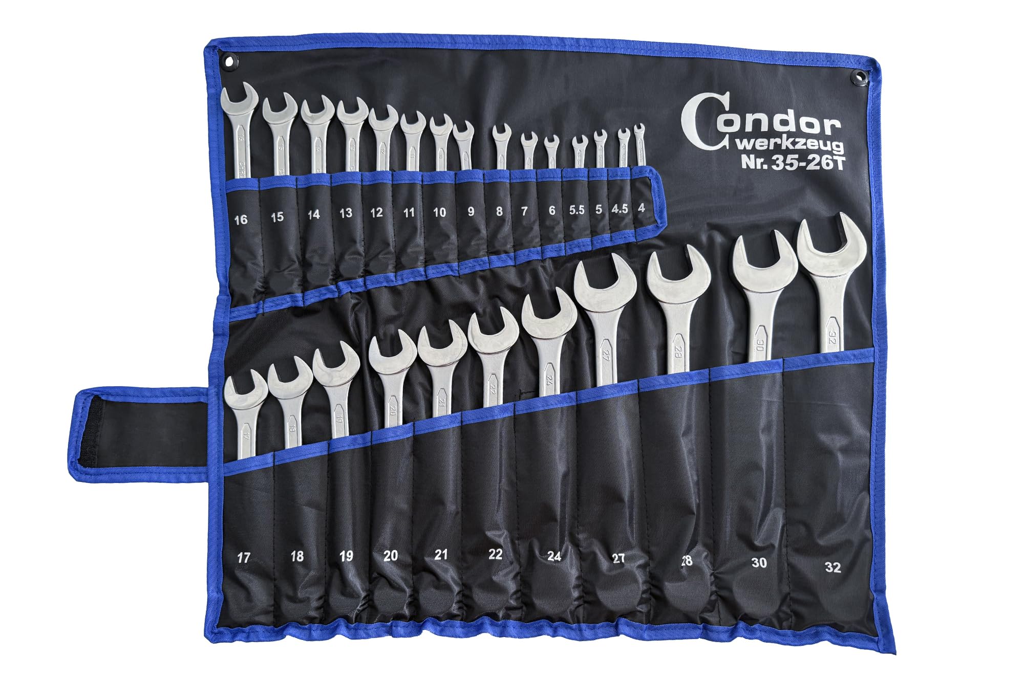 CONDOR Herramientas 35-26T | Juego de llaves combinadas | 26 piezas | acero cromo vanadio cromado | 4-32 mm | Juego de llaves combinadas de carraca Juego de herramientas profesionales para taller y