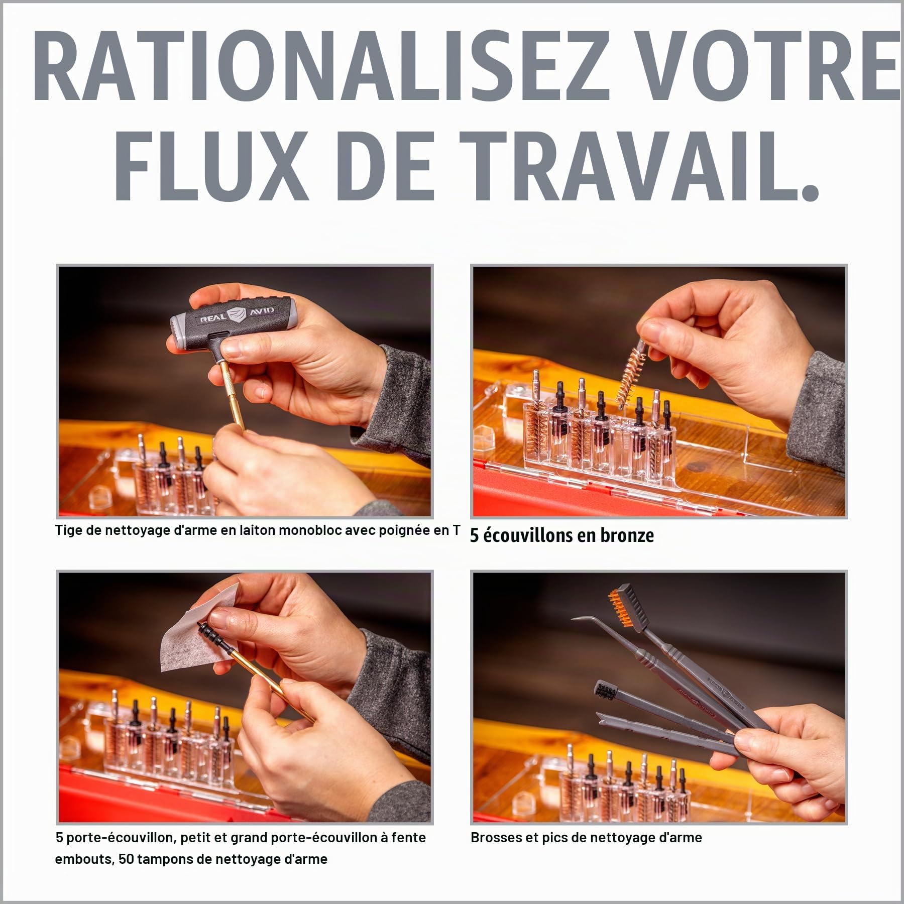 Real AVID Master Cleaning Station Handgun - Post de Travail Universel pour Arme de Poing