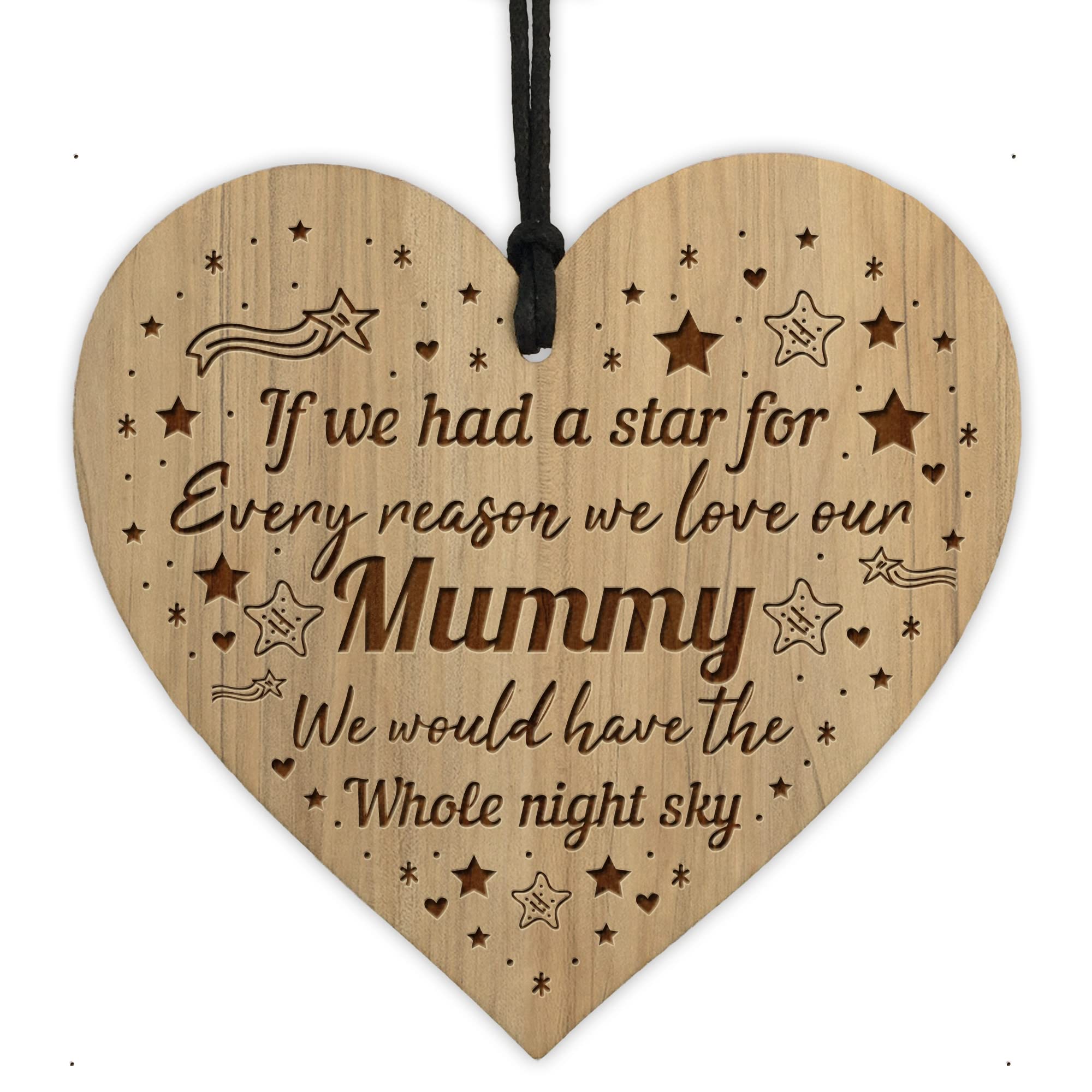 Red Ocean Mummy Gifts LOVE Engraved Heart Mummy Christmas Birthday Gift From Daughter Son