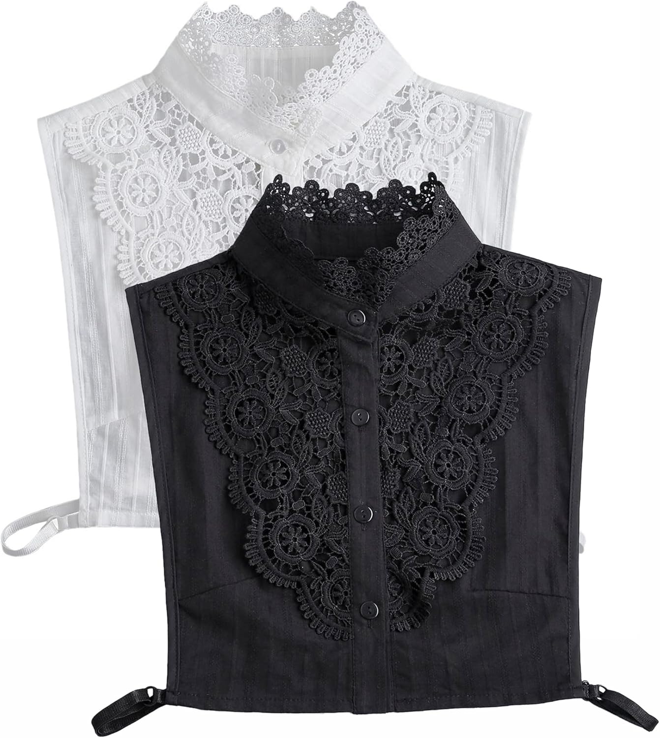 Comfortable Soft Jacquard Fabric Fake Collar for Women - Detachable, Adjustable Mock Collar for Blouses, Dresses - Image 3