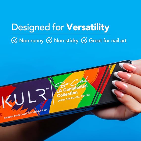 KUPA GelFinity Top Coat & KULR Solid Cream Gel Bundle: LA Confidential Collection and Glossy Soak Off Gel Top Coat (0.5 Oz)