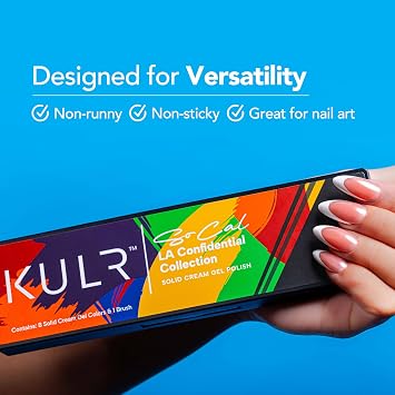 KUPA GelFinity Top Coat & KULR Solid Cream Gel Bundle: LA Confidential Collection and Glossy Soak Off Gel Top Coat (0.5 Oz)