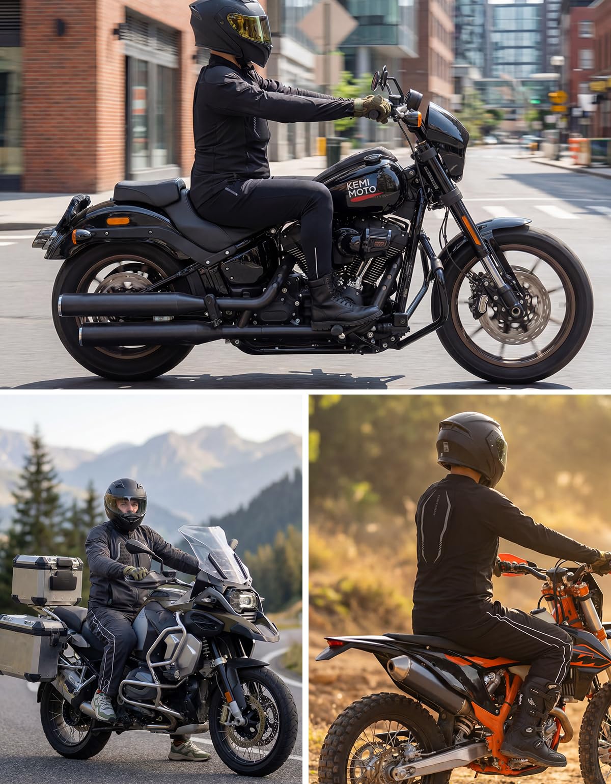KEMIMOTO Chaqueta Moto Hombre con Protectores Certificados Extraíbles Transpirable Verano