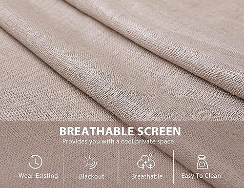 Miniatura 3 de Divisor de habitación de 4 paneles, separadores de pared de oficina portátiles plegables con marco de metal, pantalla de privacidad para separación