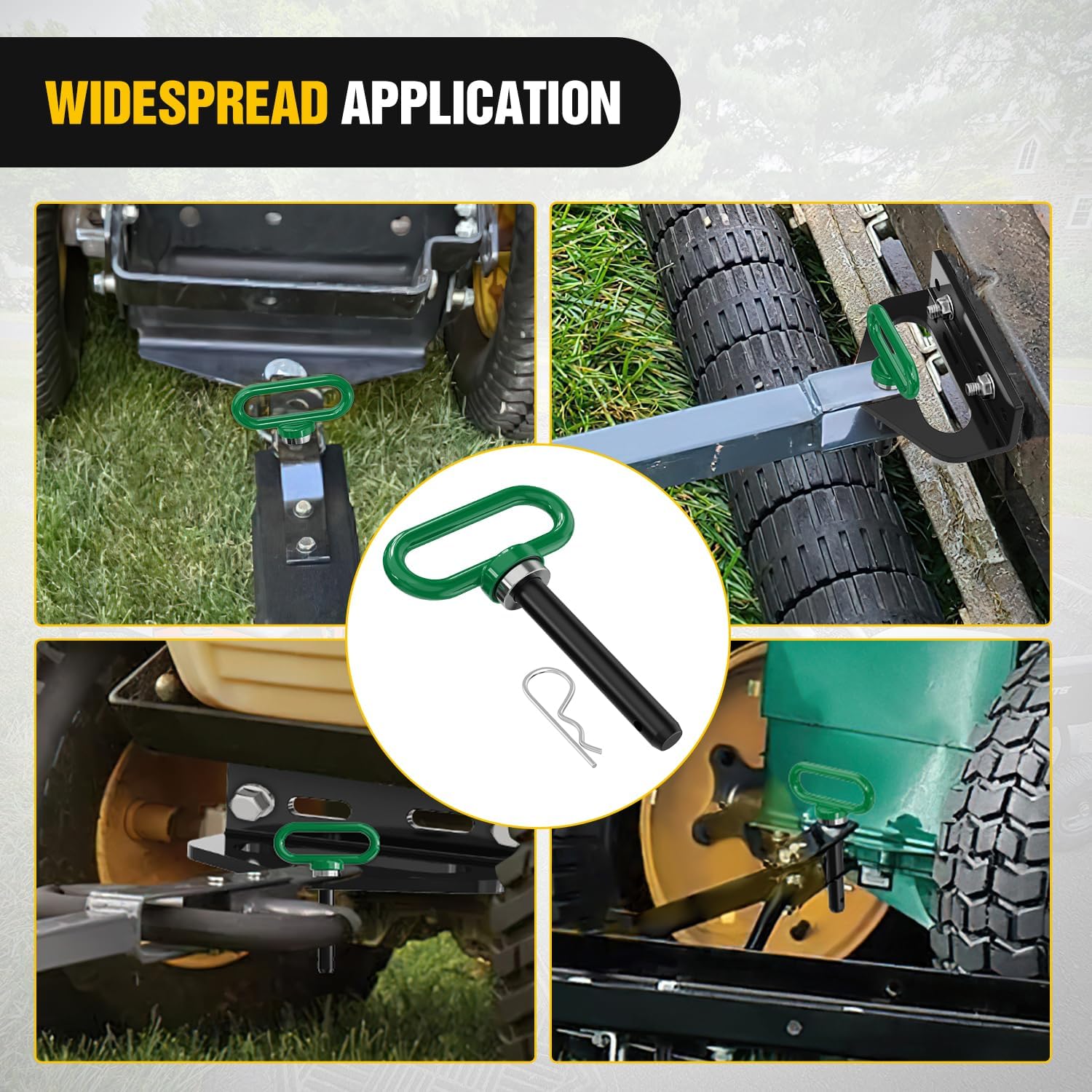 Nilight 5/8 Inch Diameter Heavy Duty Ultra Strong Neodymium Magnet Trailer Hitch Pin Green for Lawn Mower, Tractor, Towing Cargo, ATV Trailer
