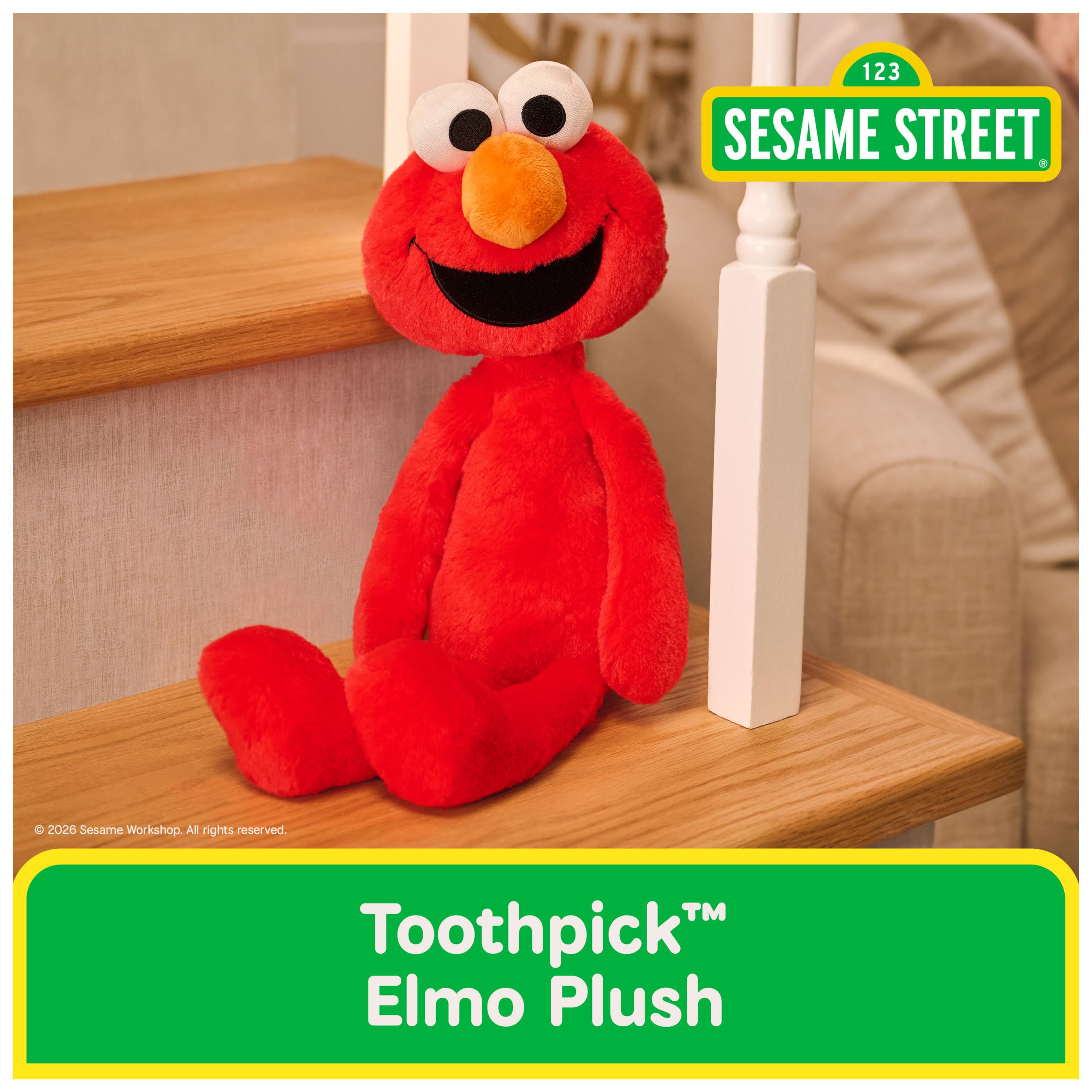 Amazon.com: GUND Sesame Street Elmo Toothpick 15-Inch Floppy Plush