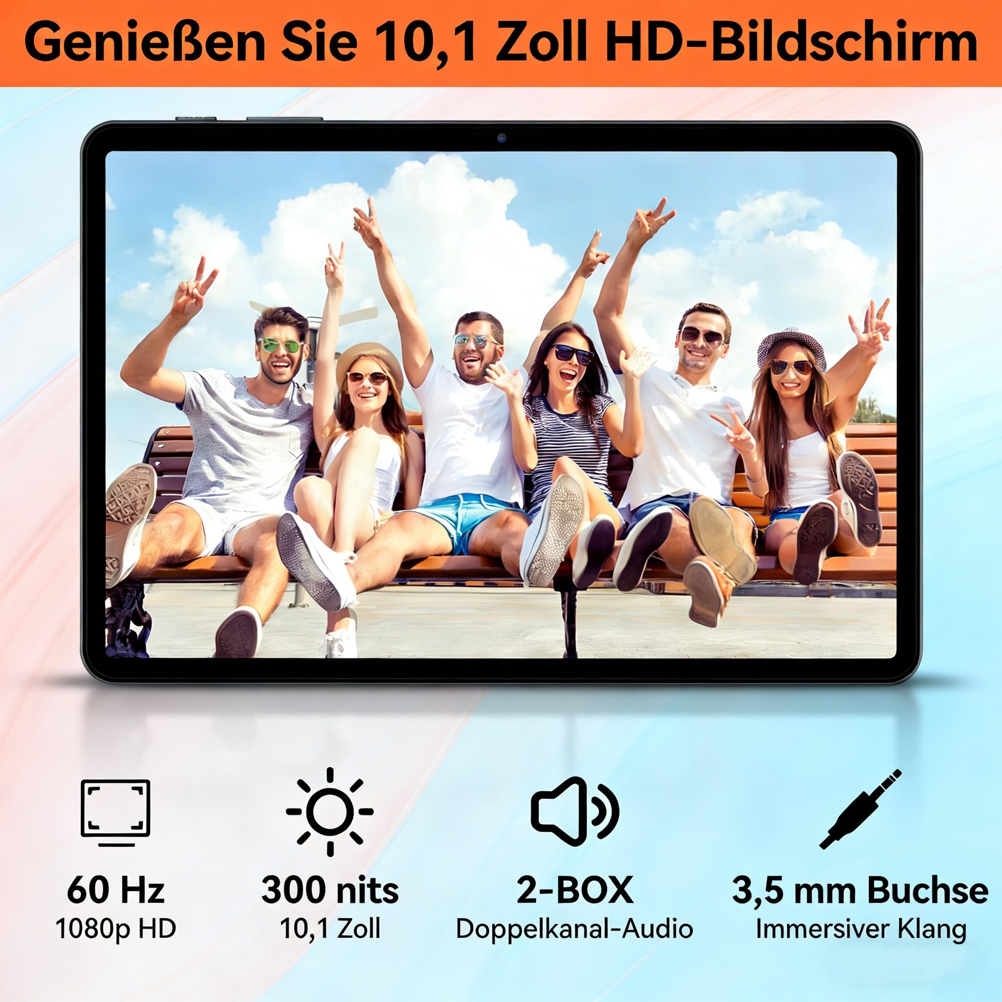 TABWEE Android 15 Tablet 10 Zoll - 12GB RAM+128GB ROM, Gaming Tablet