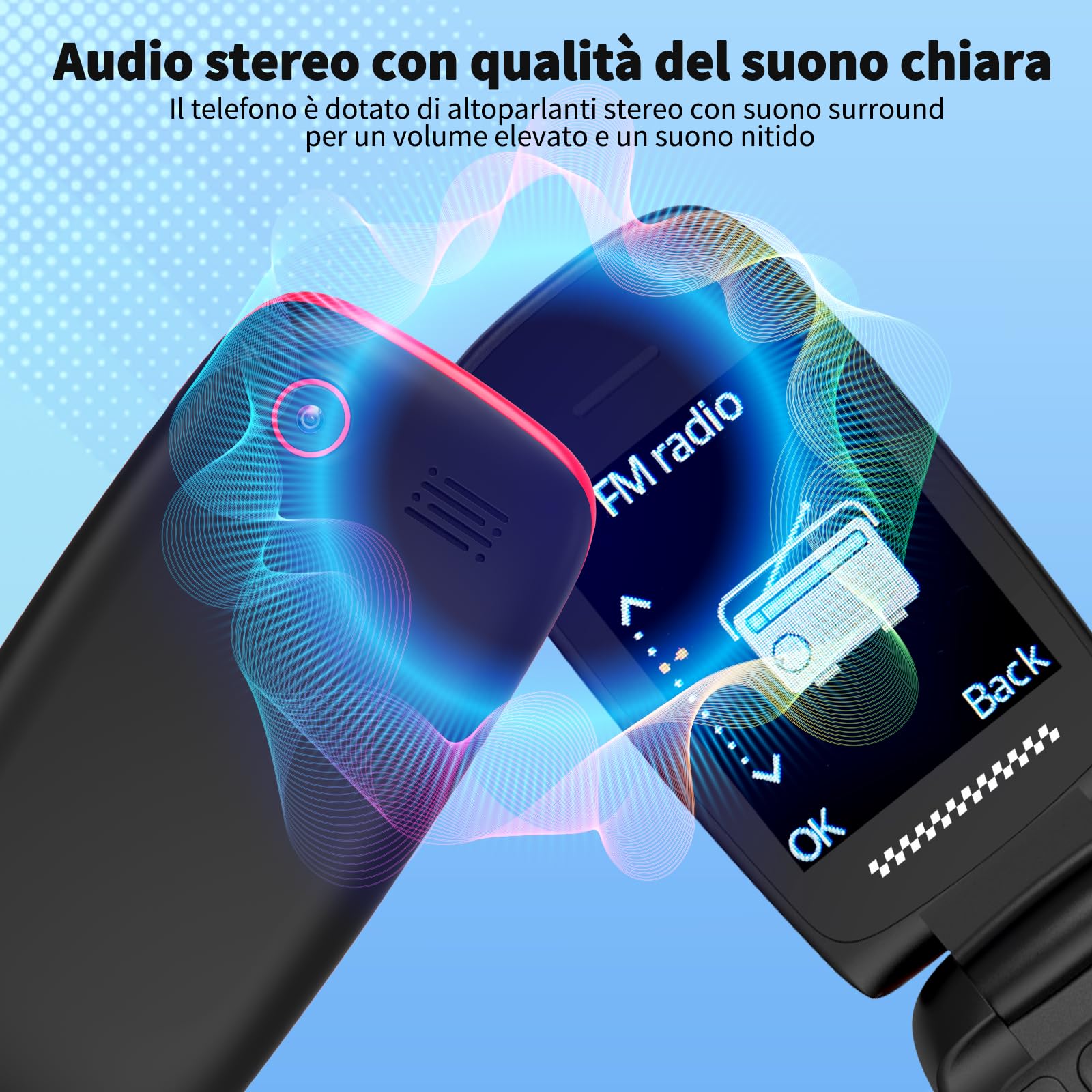 T341 4G Telefono Cellulare per Anziani, Flip Telefoni Cellulari Tasti Grandi, Volume alto, Funzione SOS, 1.77" Display, Chiamata Rapida, Torcia, 1000mAh Batteria, Senza Contratto