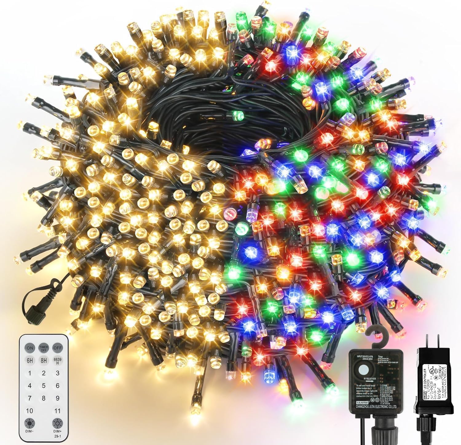 VTECHOLOGY 500 LED Dual Color Changing Christmas Tree Lights