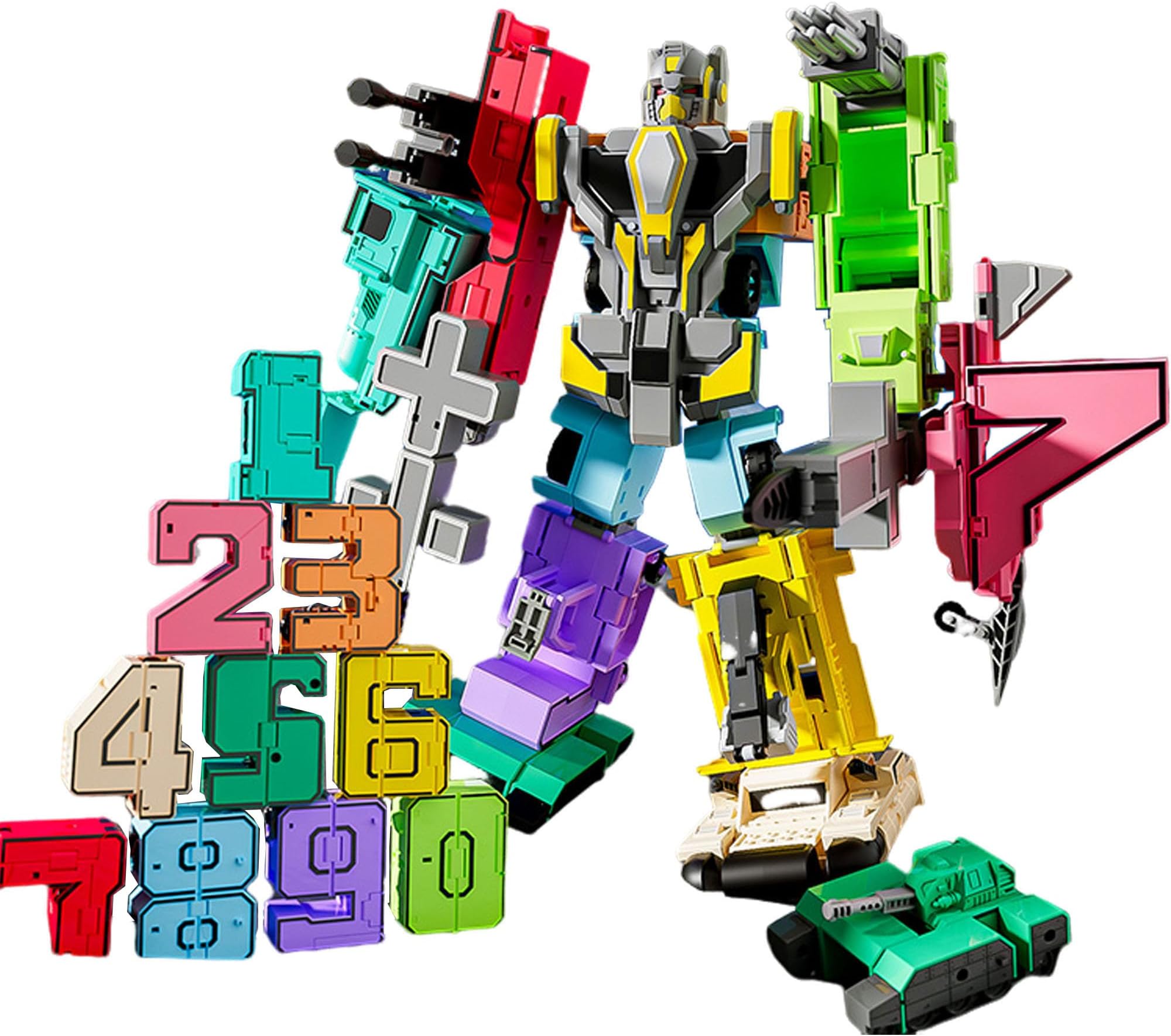 Number Transforming Robots, Transforming Toys for Birthday Gift, Building blocks, children's intellectual toys, gifts,Educational STEM Robot Toys 3-6 Years Kids Playing Learning (type 1 (0-9))