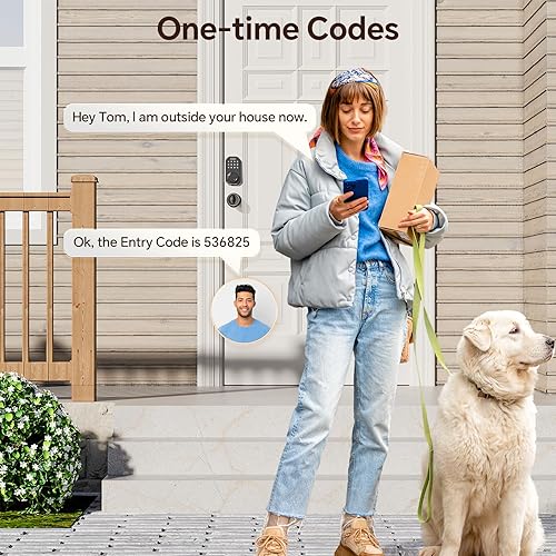 Miniatura 6 de Cerradura de puerta de entrada sin llave con 2 perillas, cerraduras inteligentes para puerta delantera, WiFi, juego de cerradura de puerta de baja