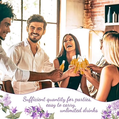 Miniatura 5 de Mini botellas de licor de boda Take a Shot We Tied The Knot Shot para invitados, 1.7 onzas líquidas, botella vacía reutilizable de plástico con