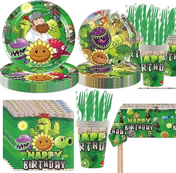141pcs Zombies Birthday Tableware Decorations Party Plates Cups Soccer Theme Napkins Beach Ball Tablecloth for Soccer Party Decoration Zombies