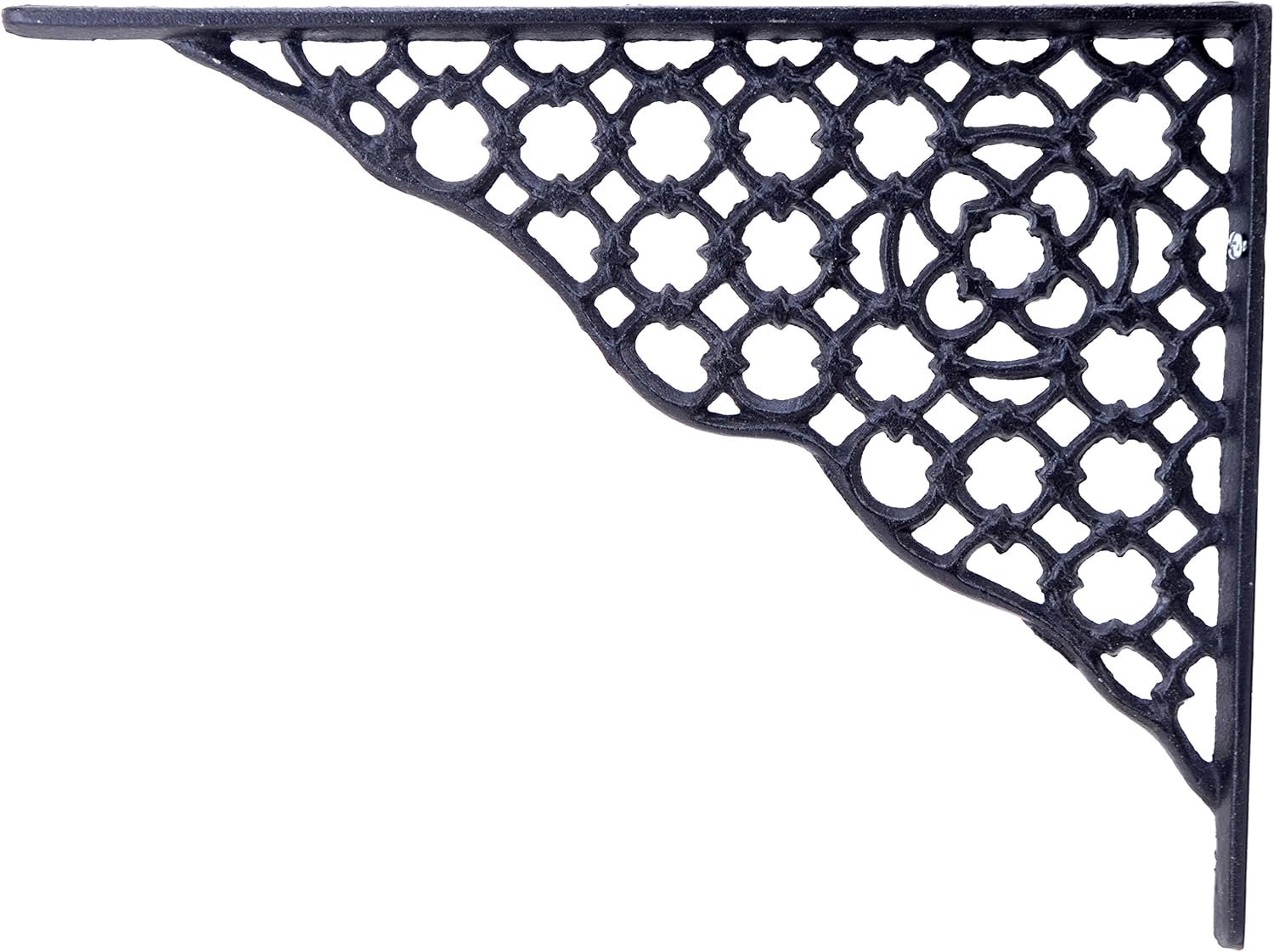Decorative Shelf Bracket Ornate Lattice Black Cast Iron Brace 11.625"