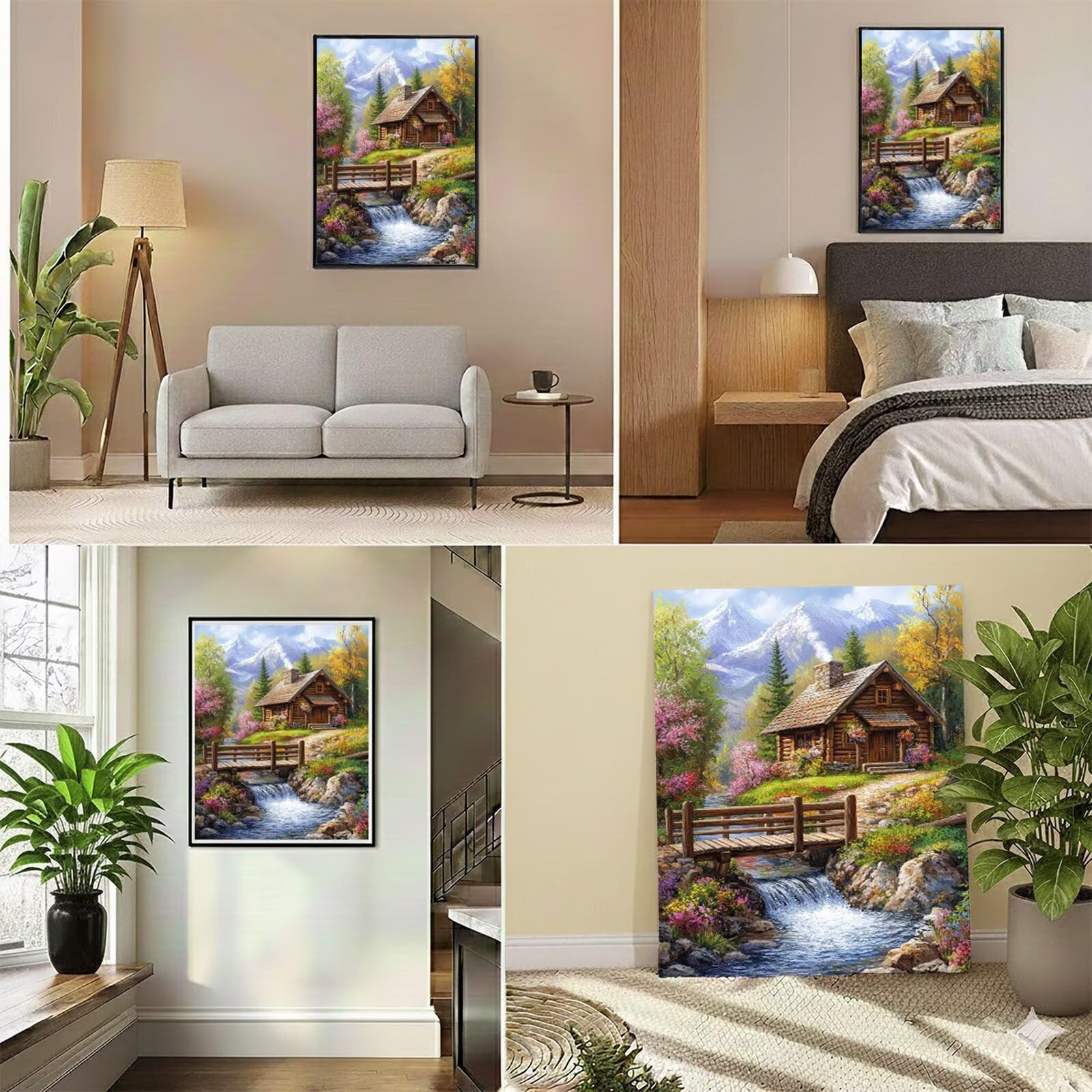Dipingere con i Numeri Adulti Paesaggio Dipingere con i Numeri Giardino Paint by Numbers Hobby Creativi Adulti Fai Da Te Tela di Pittura a Olio Kit, Decorazioni Regalo 60x90cm Senza Cornice Y3-779