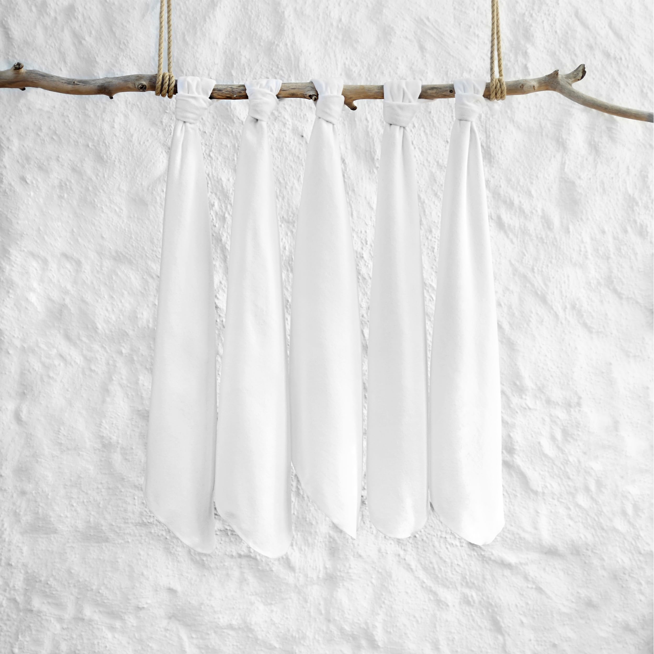 Mussole Neonato 80x80 5 Pezzi Oeko-Tex Standard 100 Teli Assorbenti Bianco