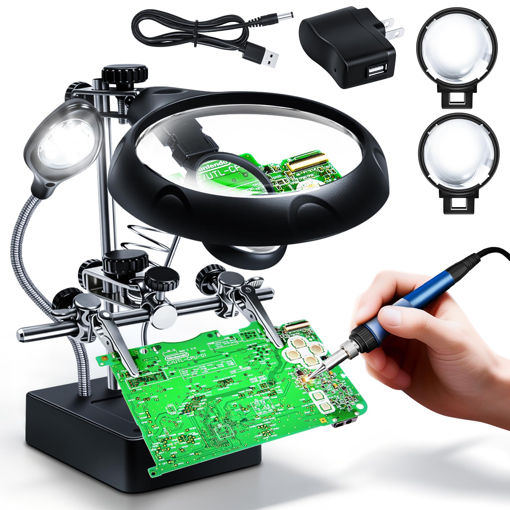 Helping Hands Soldering Station - 3.5x Magnification -10 Helping Hands Soldering Station - 3.5x Magnification -10